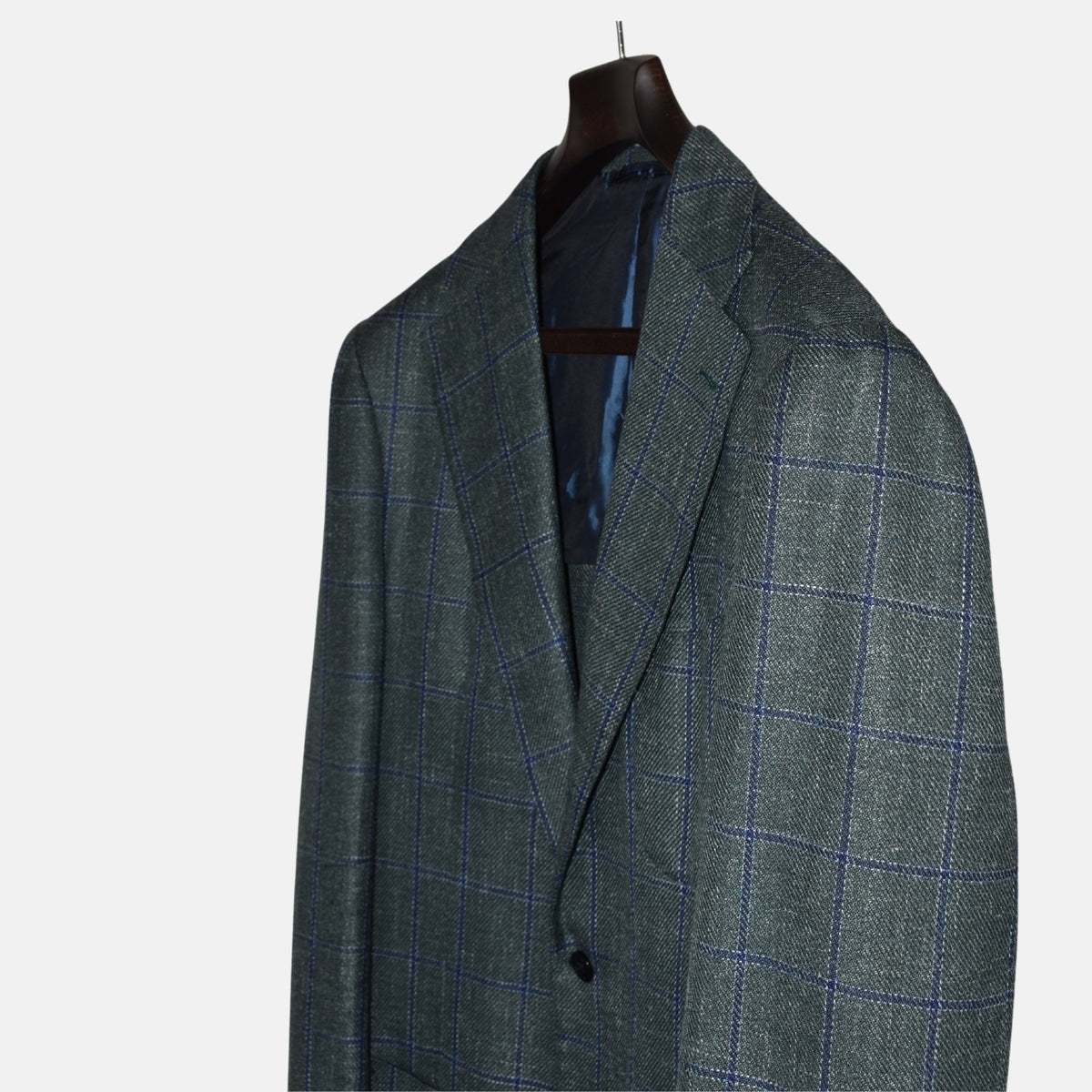 Green/Blue Checkered Blazer made of Wool (EU 52L)