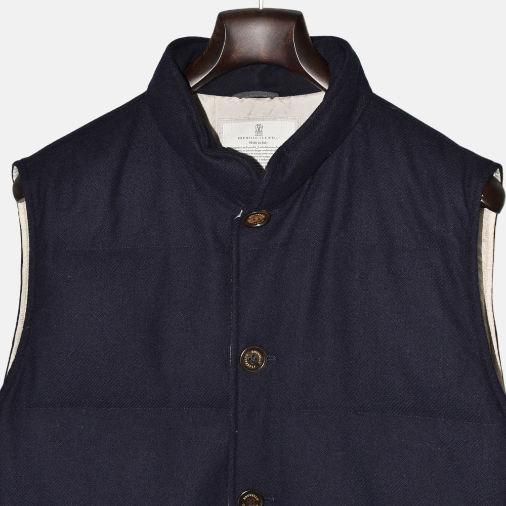 Navy Wool Cashmere Vest