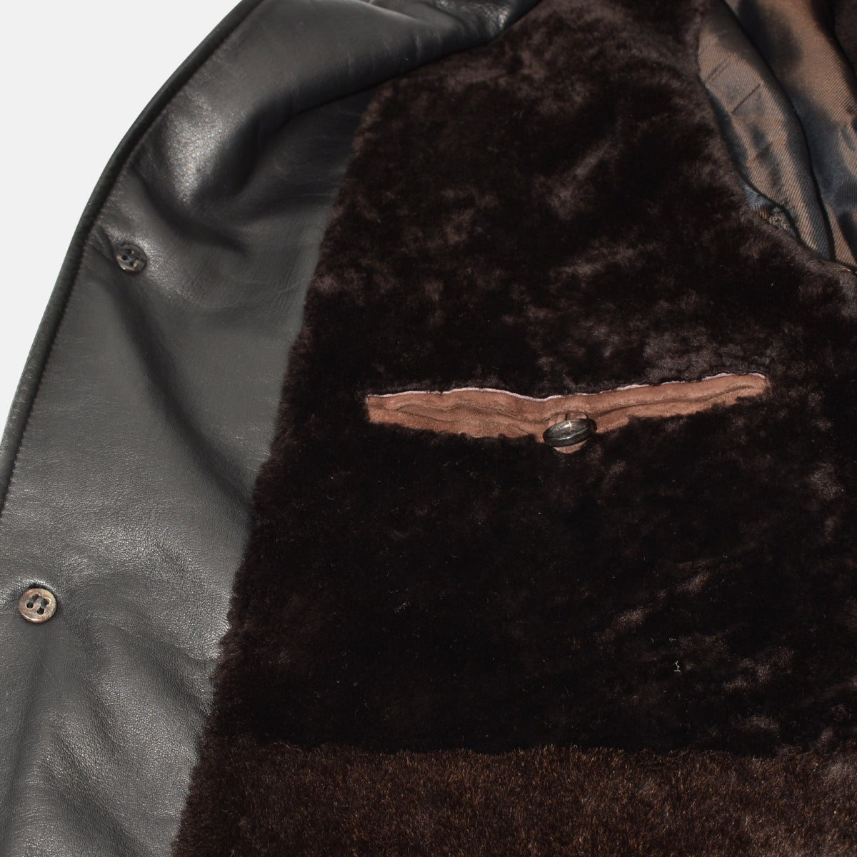 Black Tech Coat with Shearling Lining (XL)