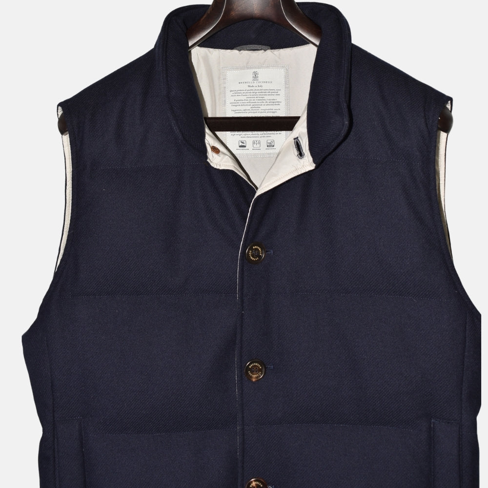 Navy Wool Cashmere Vest