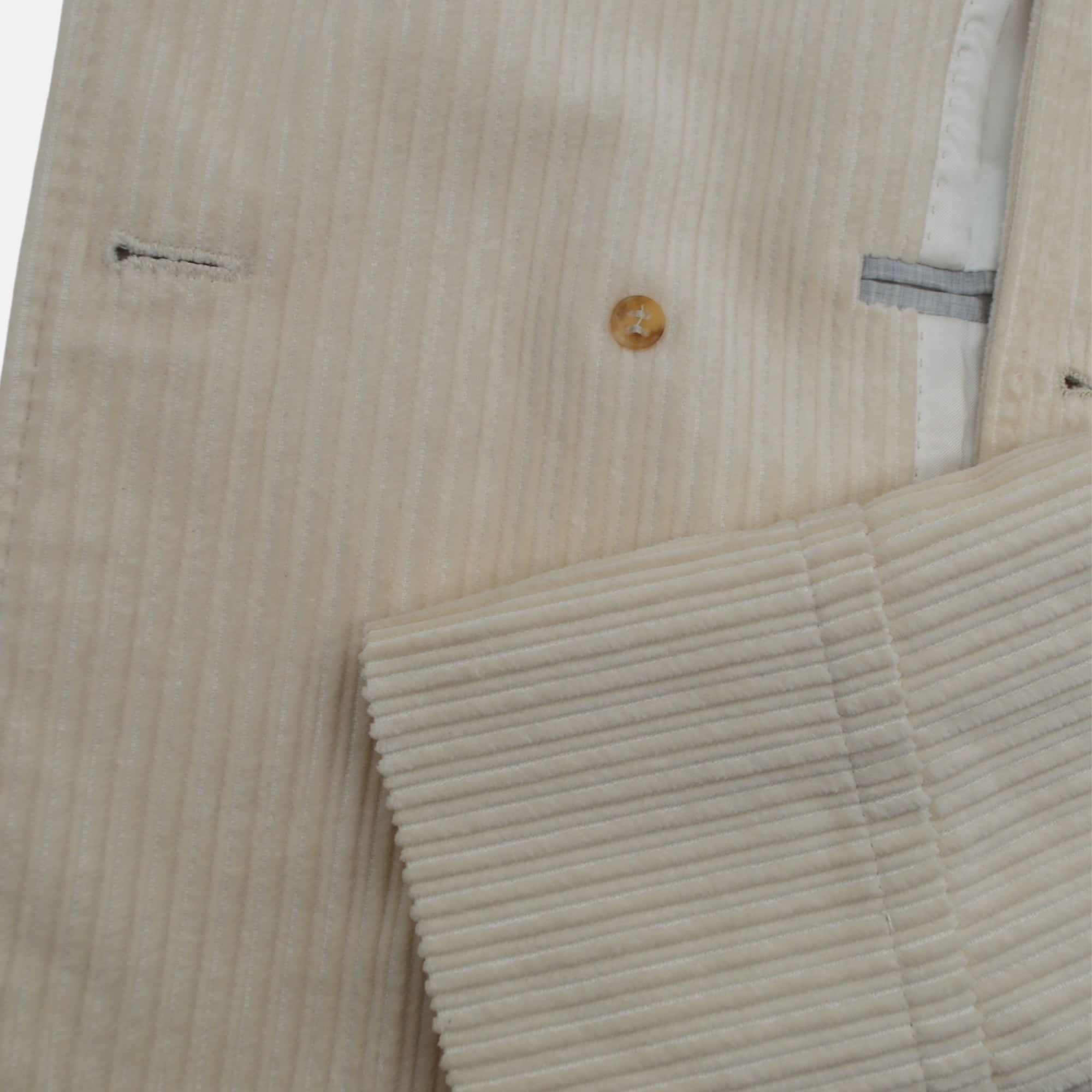 Cream Corduroy Pea Coat made of Cotton (EU 48)