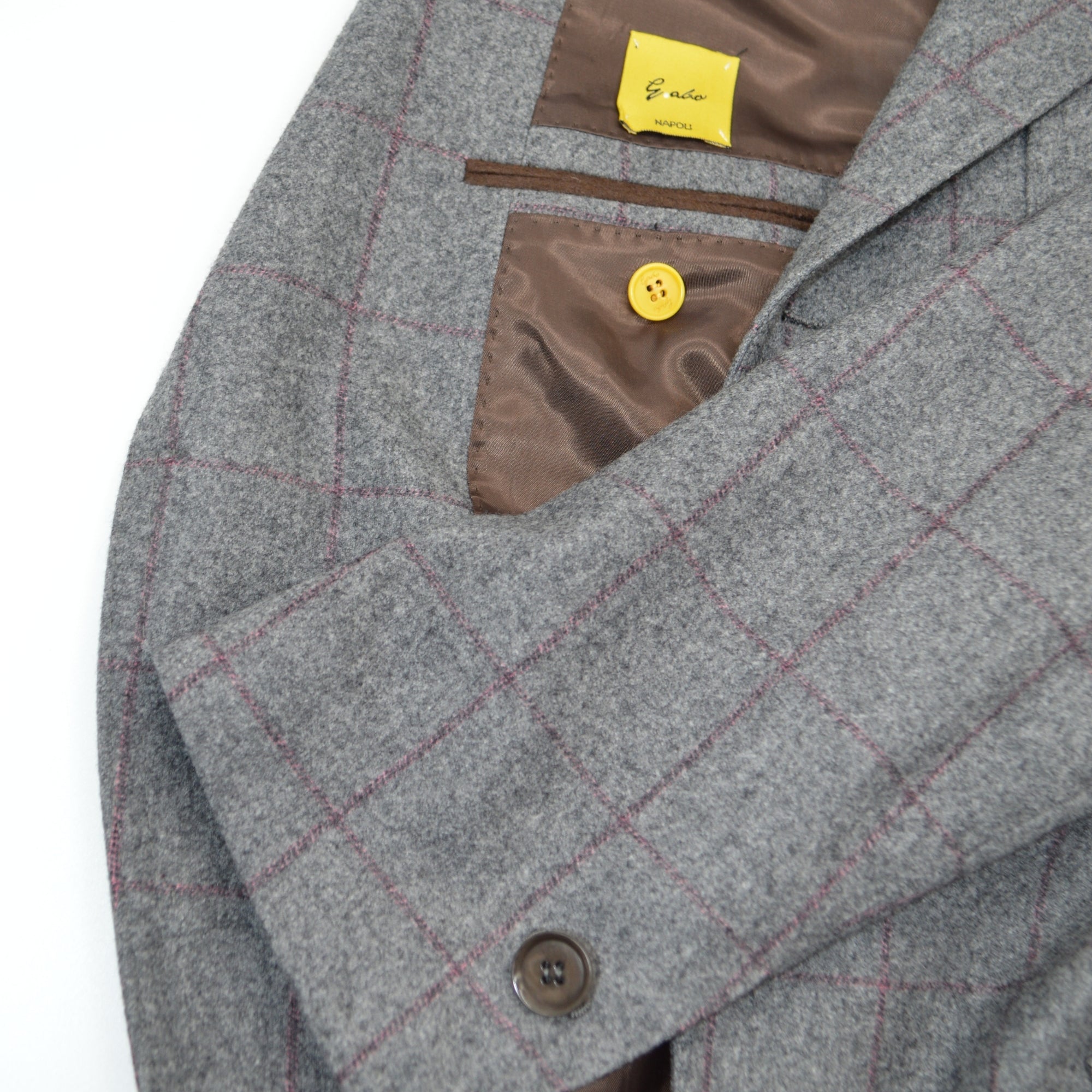 Grey/Bordeaux Checked Blazer made of Wool (EU 50)