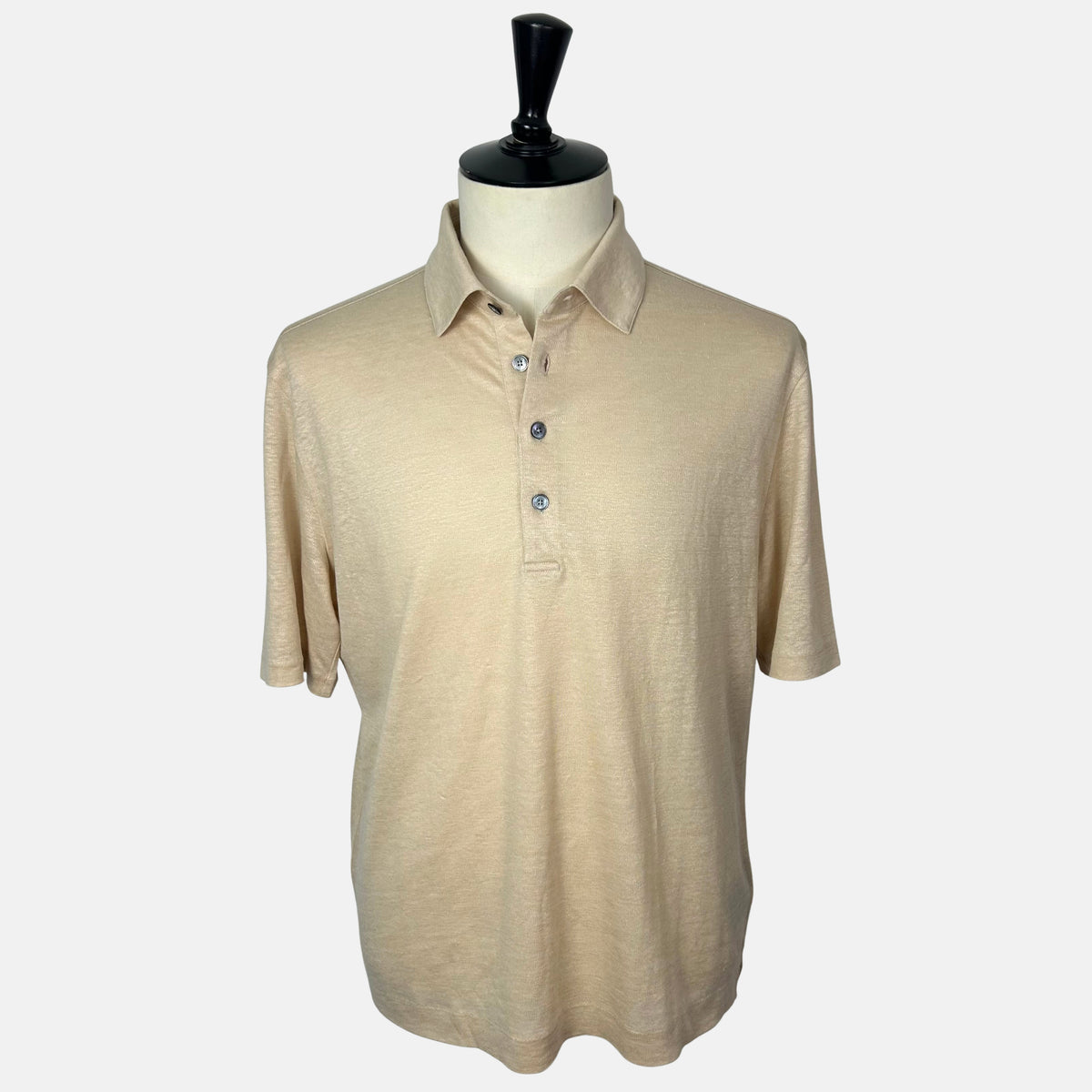 Beiges Poloshirt aus Leinen (EU 52)