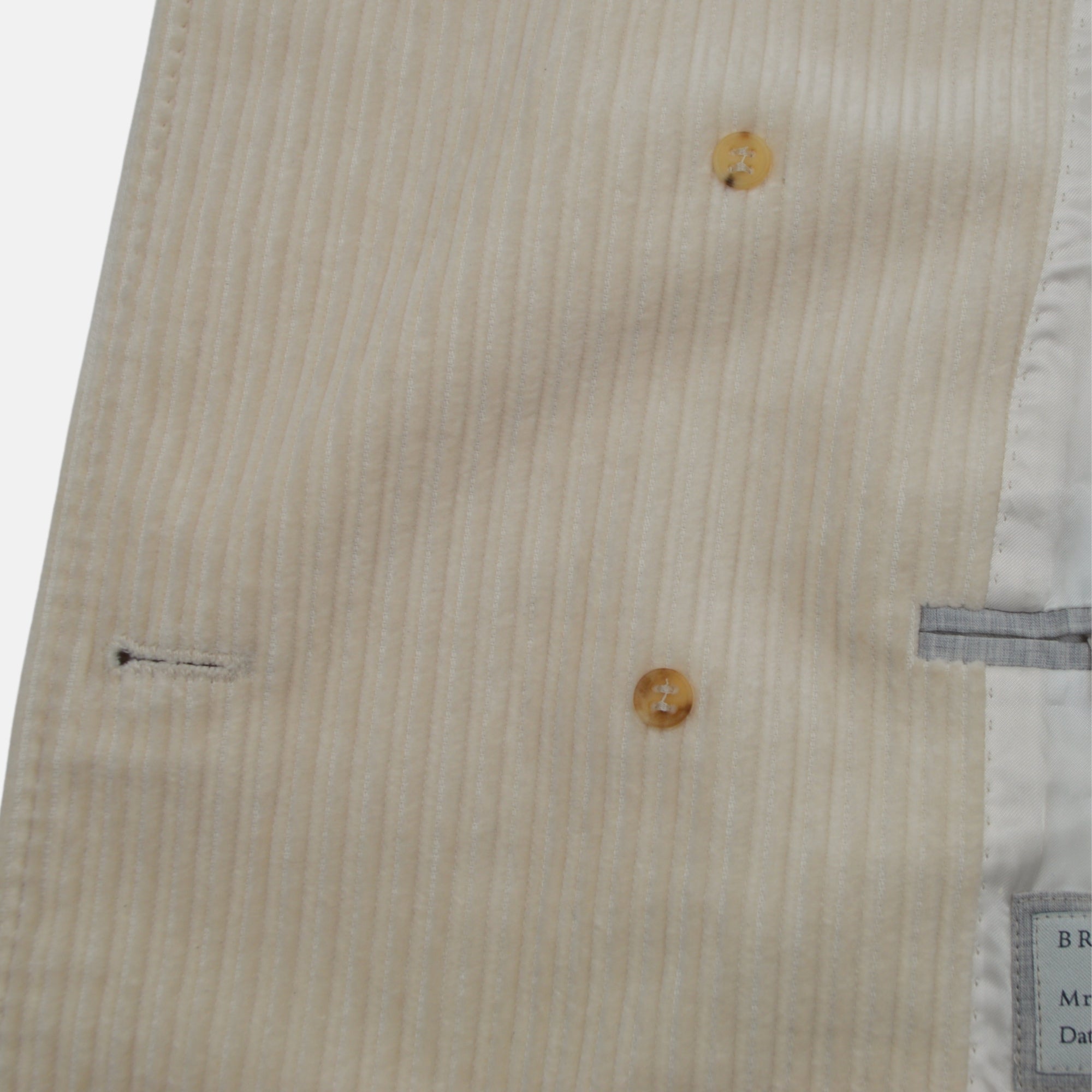 Cream Corduroy Pea Coat made of Cotton (EU 48)