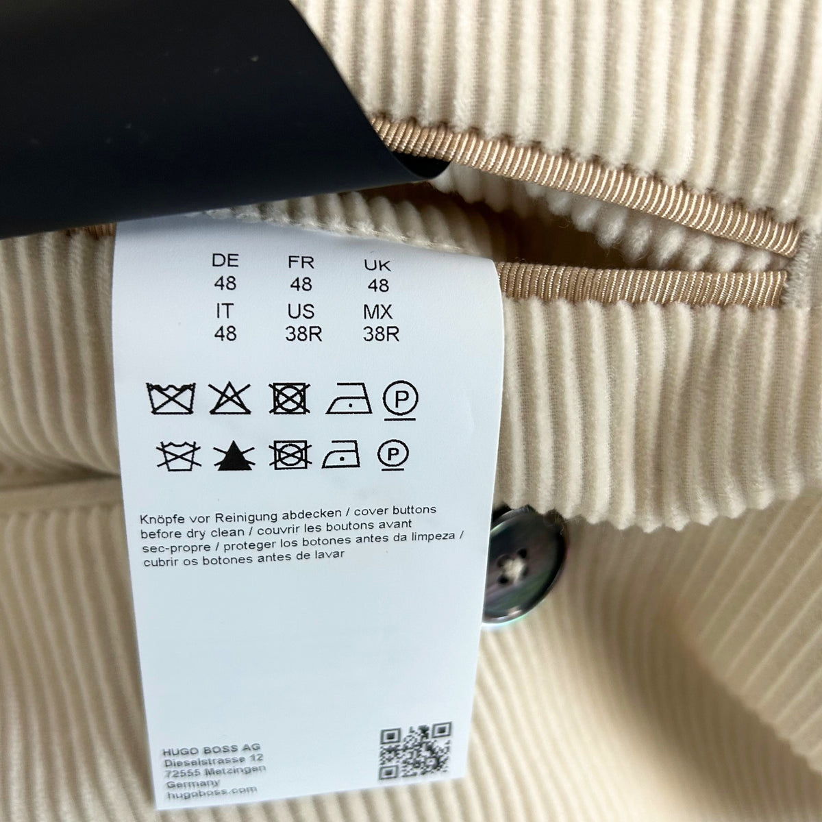 Offwhite Double Breasted Blazer made of Cotton/Cashmere (EU 48)