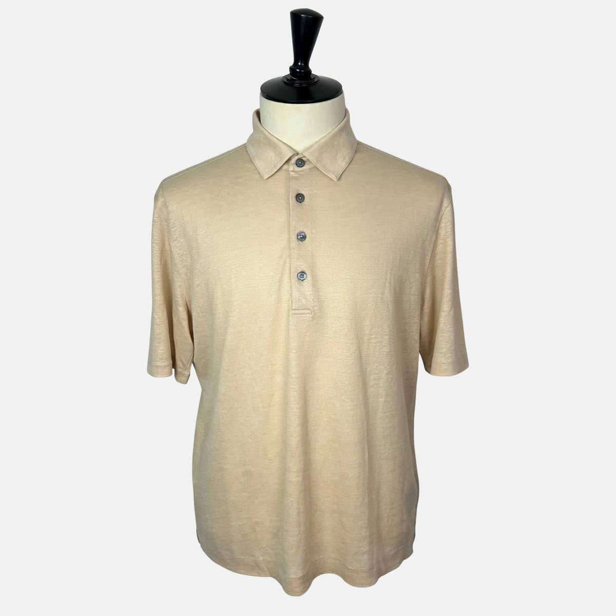 Beiges Poloshirt aus Leinen (EU 52)