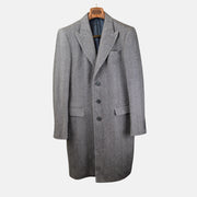 White/Black Coat made of Wool/Angora/Cashgore (EU 48)