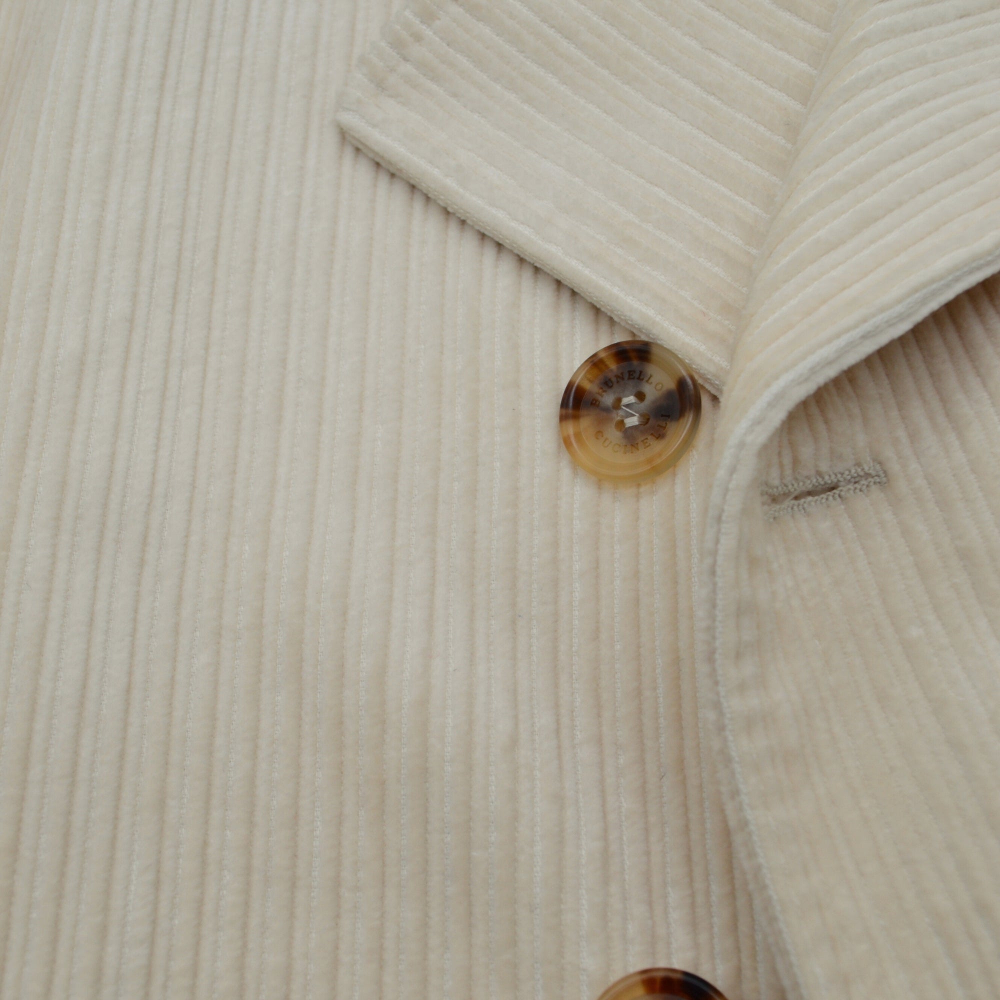 Cream Corduroy Pea Coat made of Cotton (EU 48)
