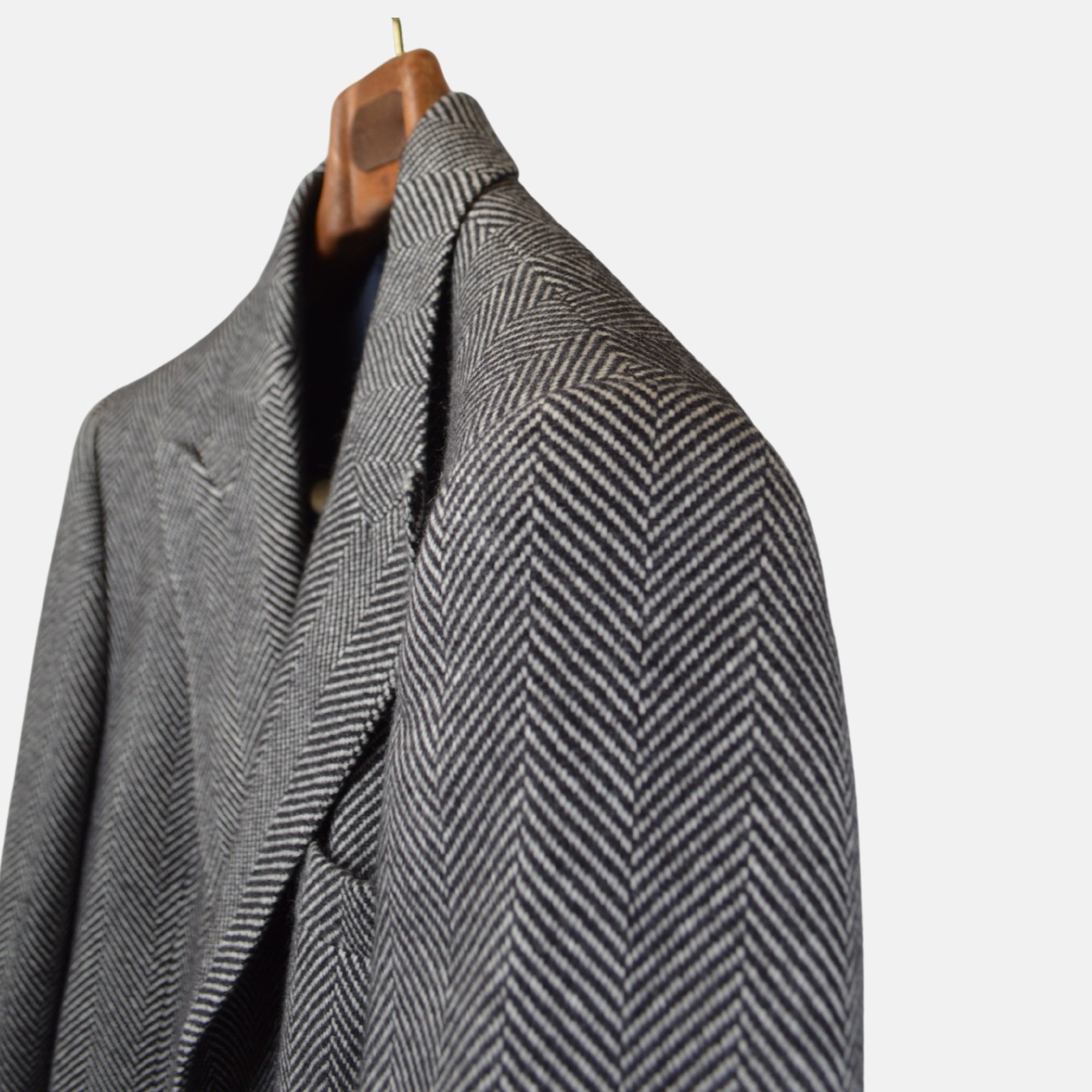 White/Black Coat made of Wool/Angora/Cashgore (EU 48)