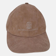Beige Cap made of Suede (S)