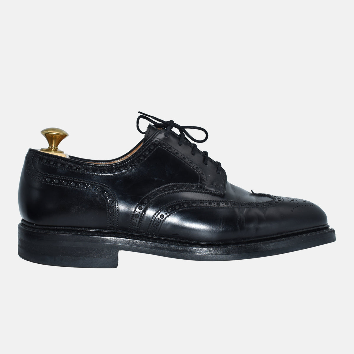 Black Budapester Leather Shoes "Pembroke" (EU 42)