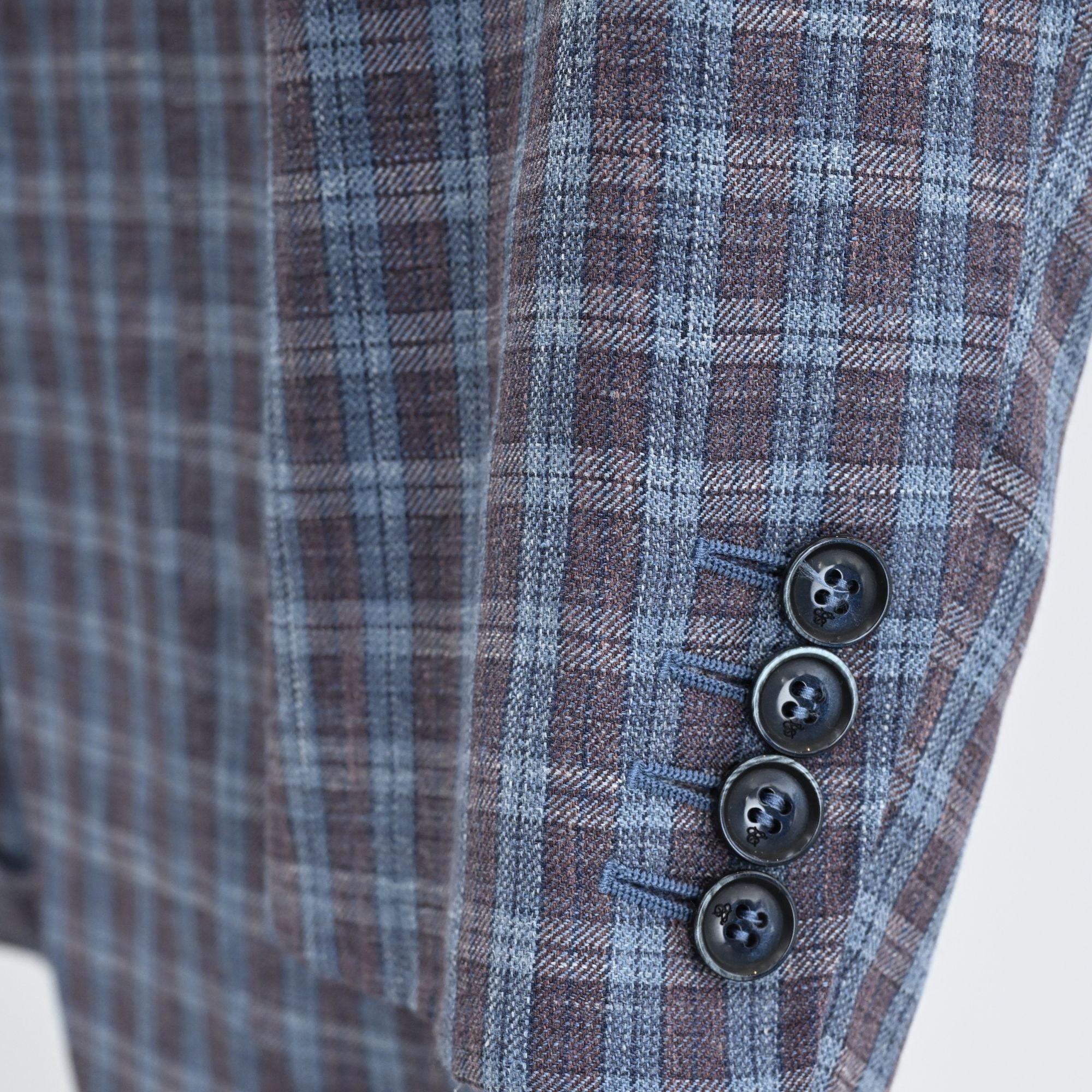 Blue/Bordeaux Blazer made of Wool/Linen/Silk (EU 50)