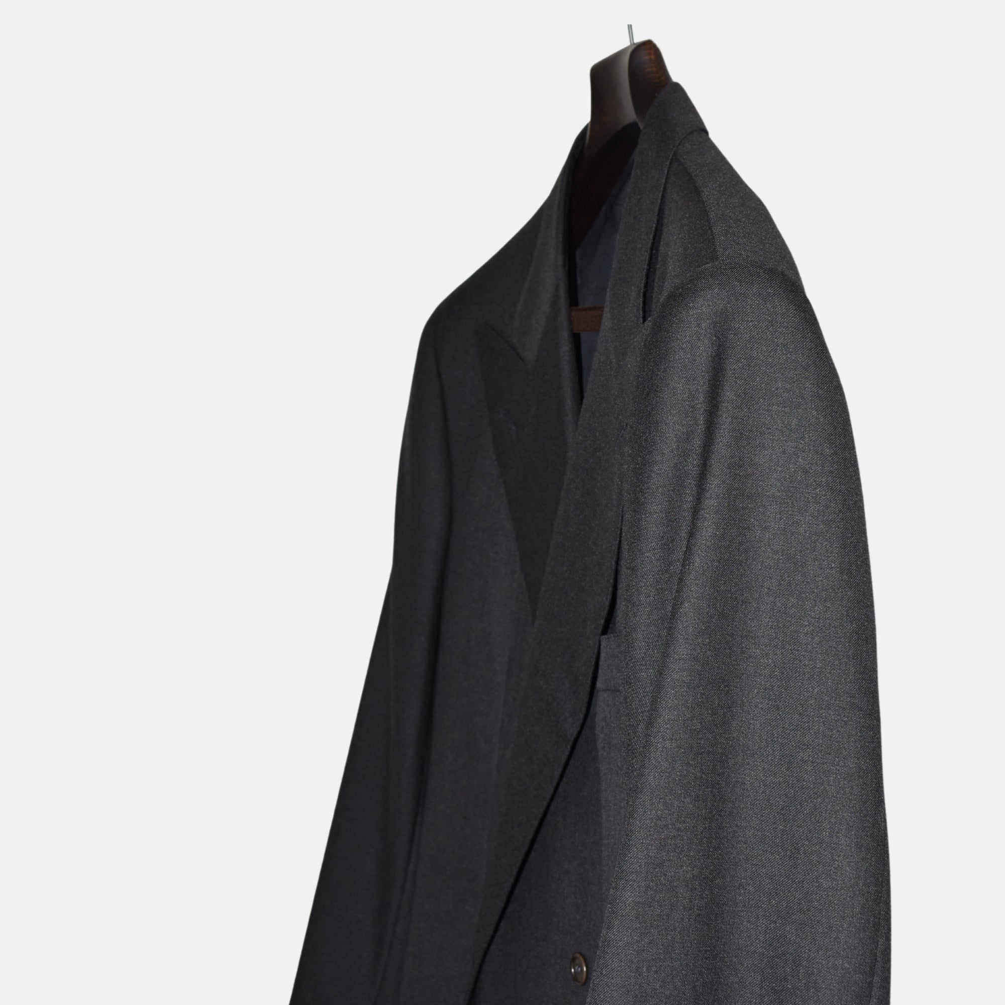 Charcoal Double Breasted Suit made of Wool (EU 52L)