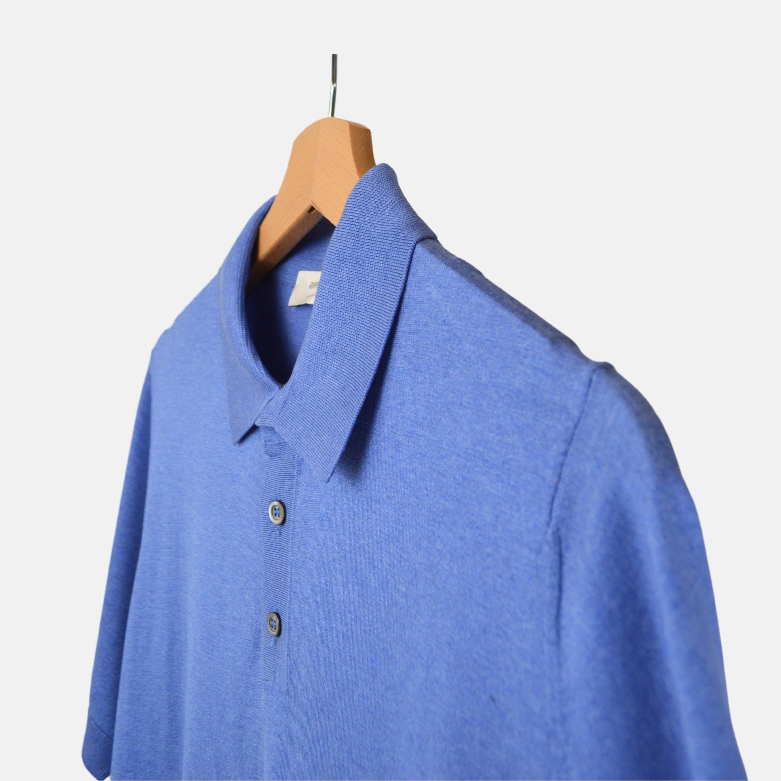 Blue Poloshirt made of Silk (EU 50)