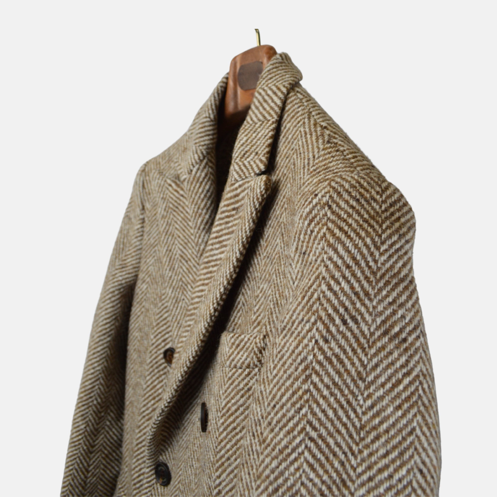 Beige Patterned Coat made of Wool (EU 50)