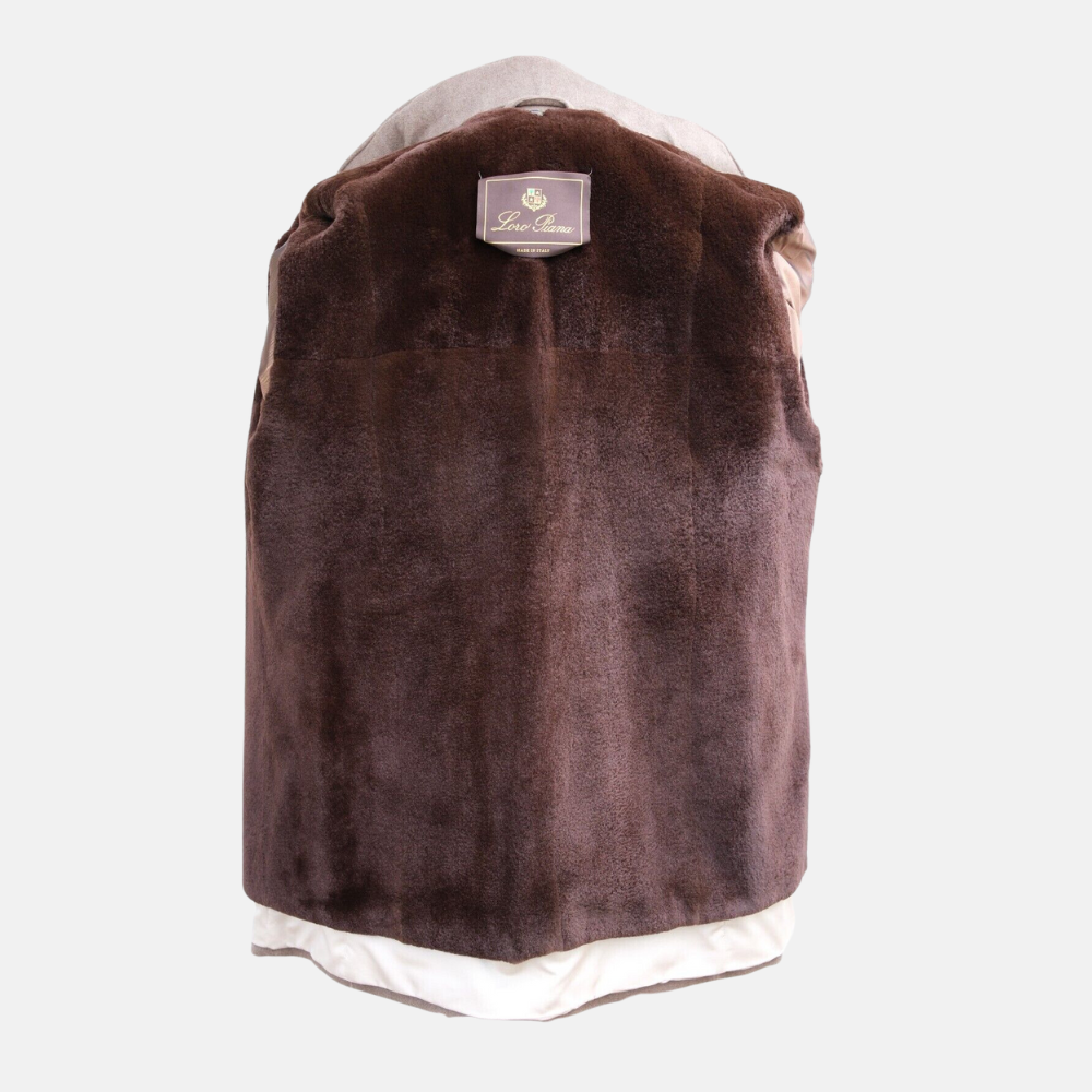 Beige Coat with Mink Lining made of Baby Cashmere (M)