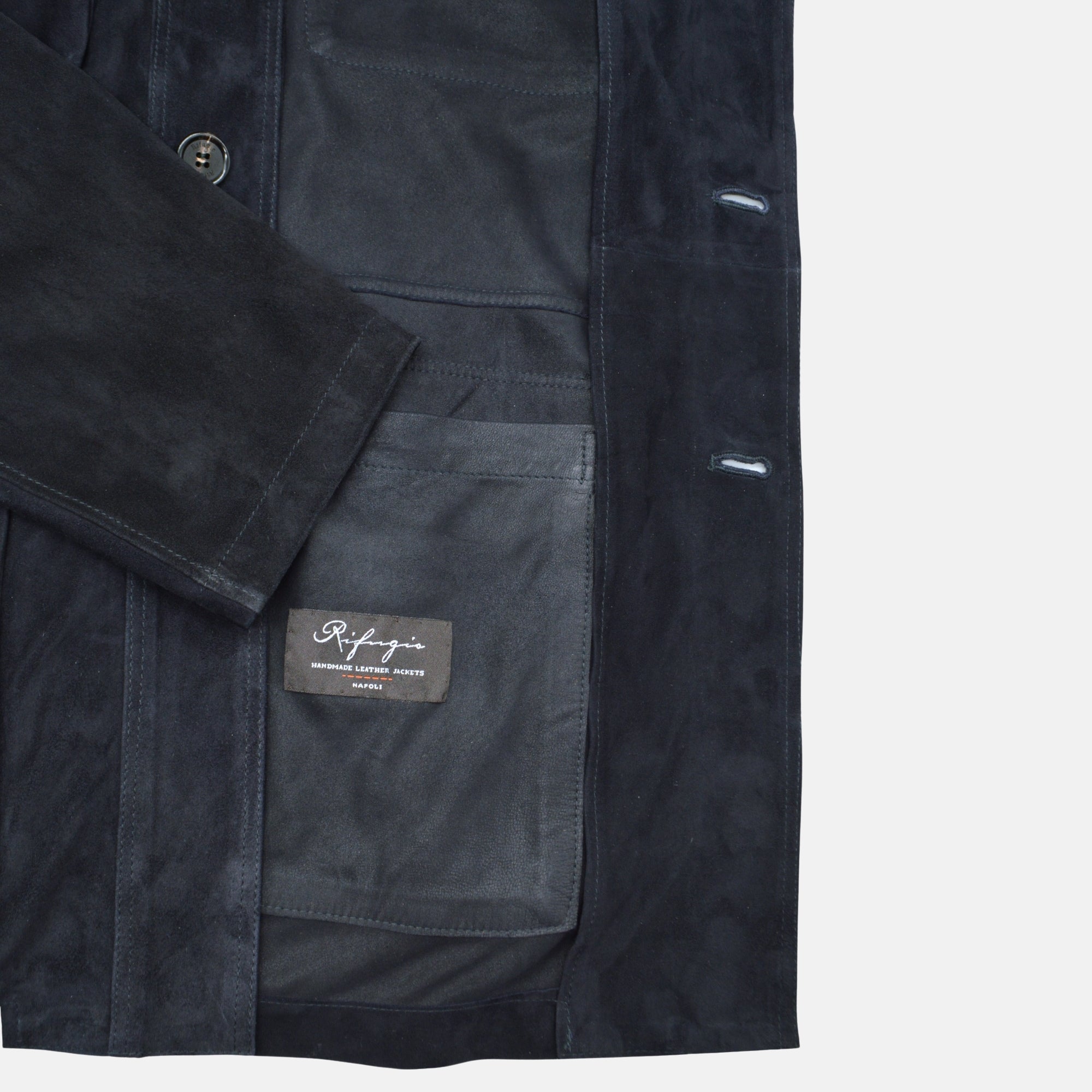 Navy Blue Suede Field Jacket (EU 50)