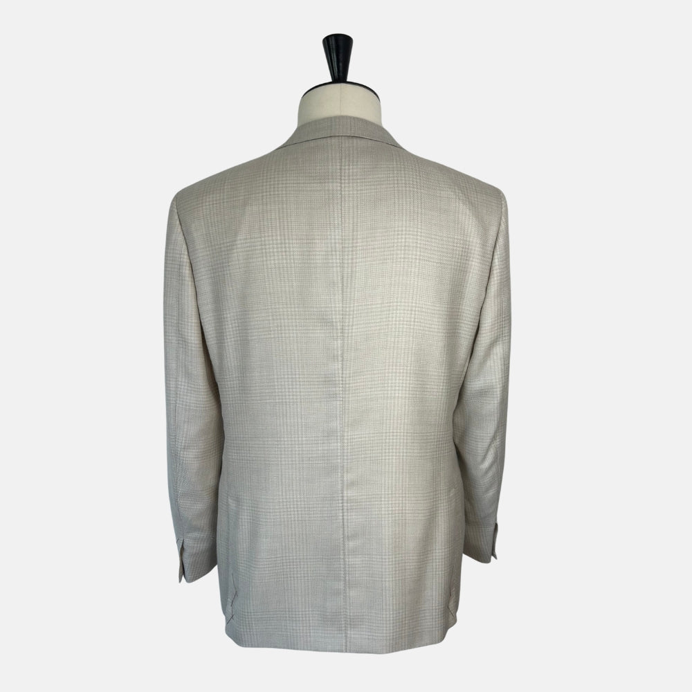 Ecru Patterned Blazer made of Cashmere/Silk (EU 54)