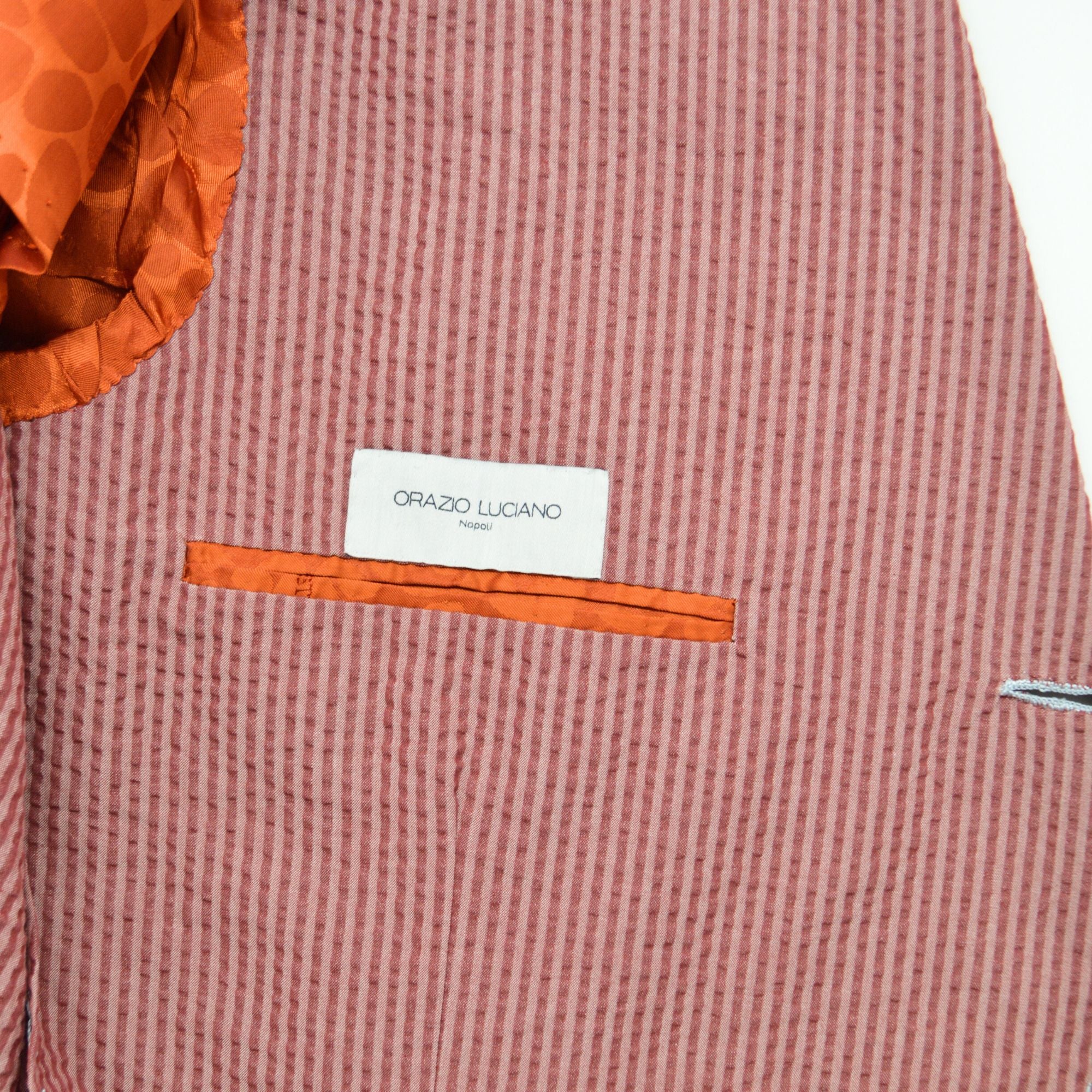Bordeaux Striped Seersucker Suit made of Cotton (EU 54)