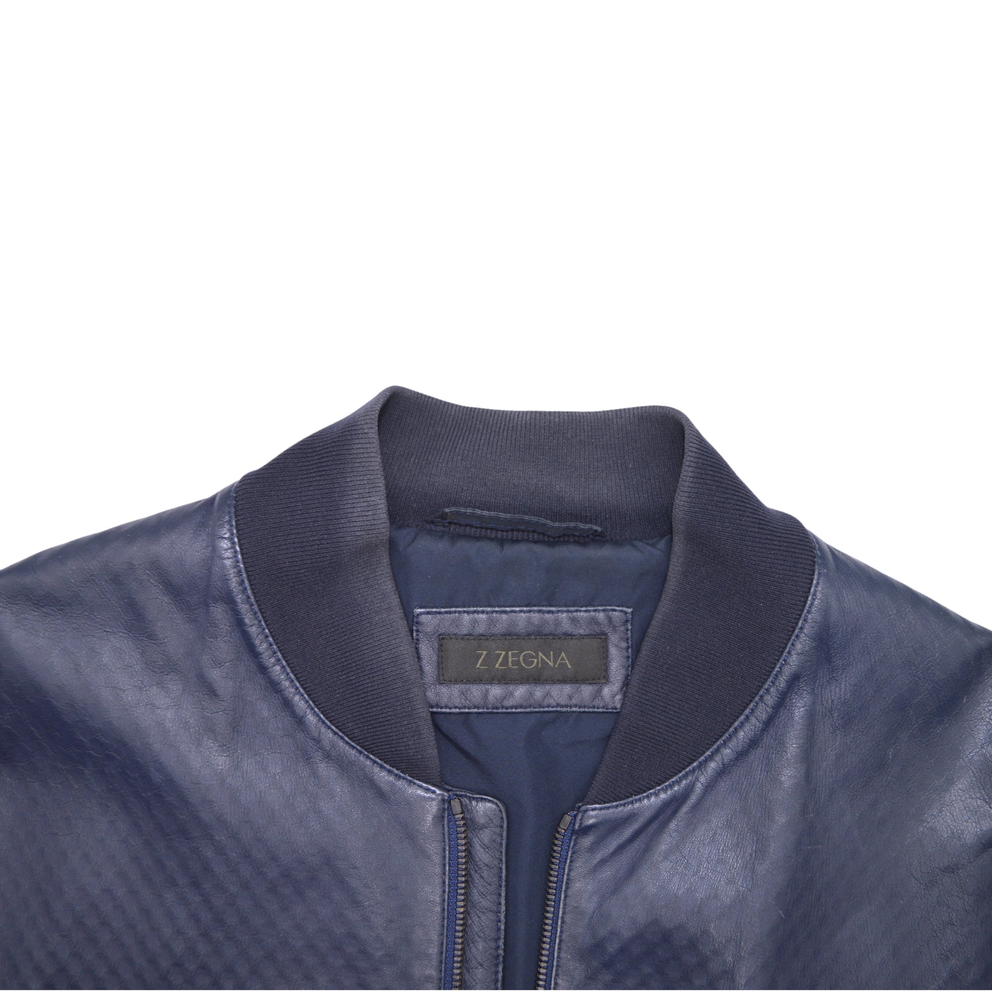 Dark Blue Jacket made of Leather (M)