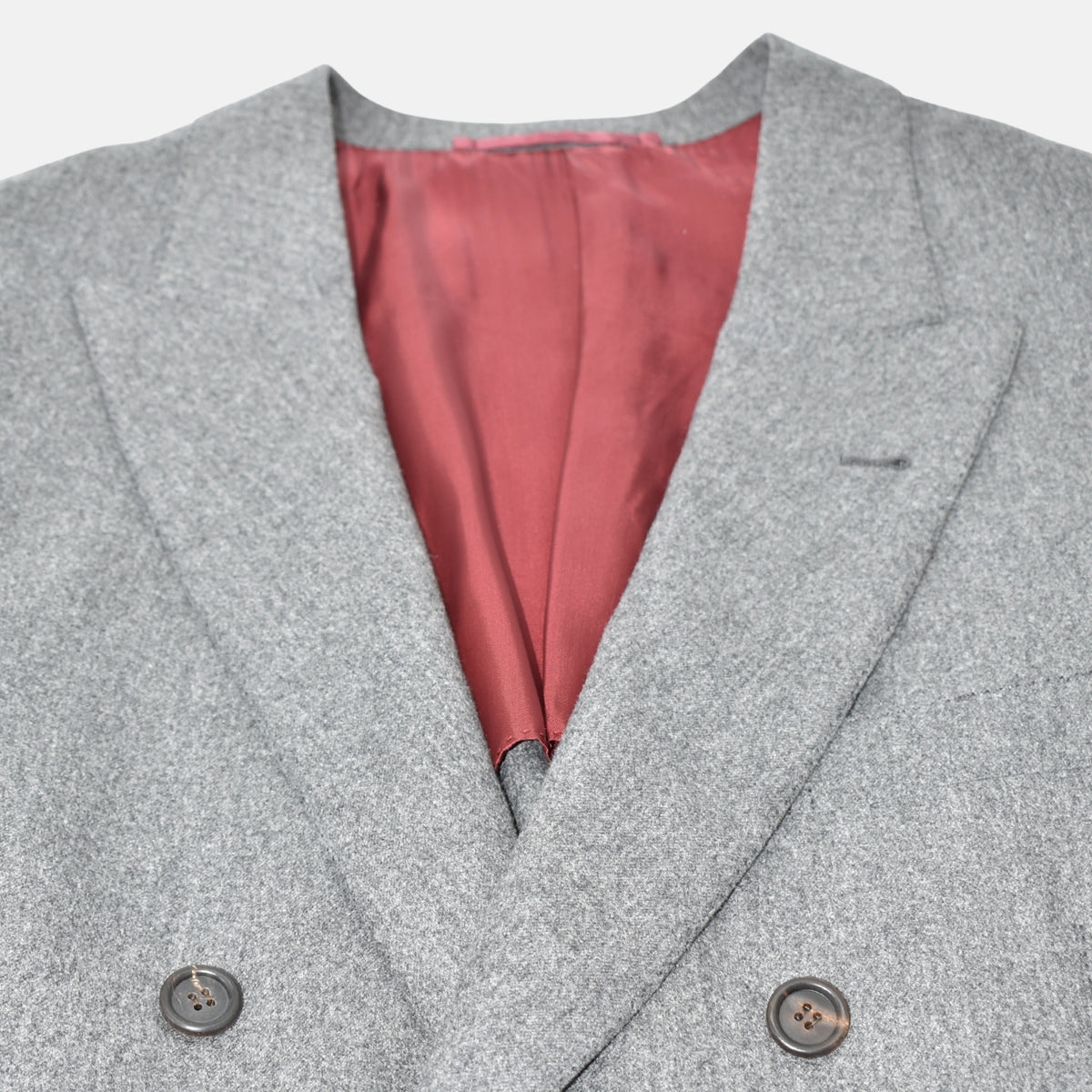 Gray Double-Breasted Blazer Wool/Cashmere/Silk (EU 50)