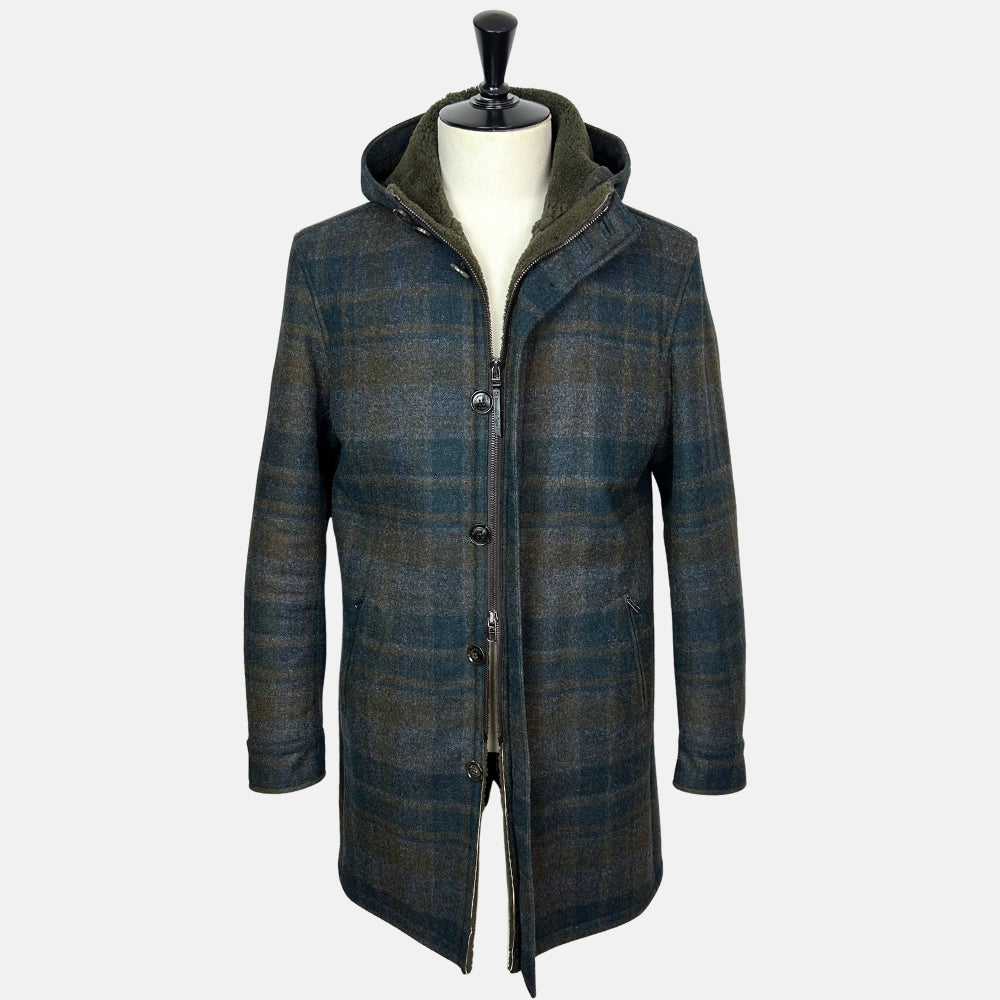 Multi-Coloured Shearling Parka made of Wool (EU 48)