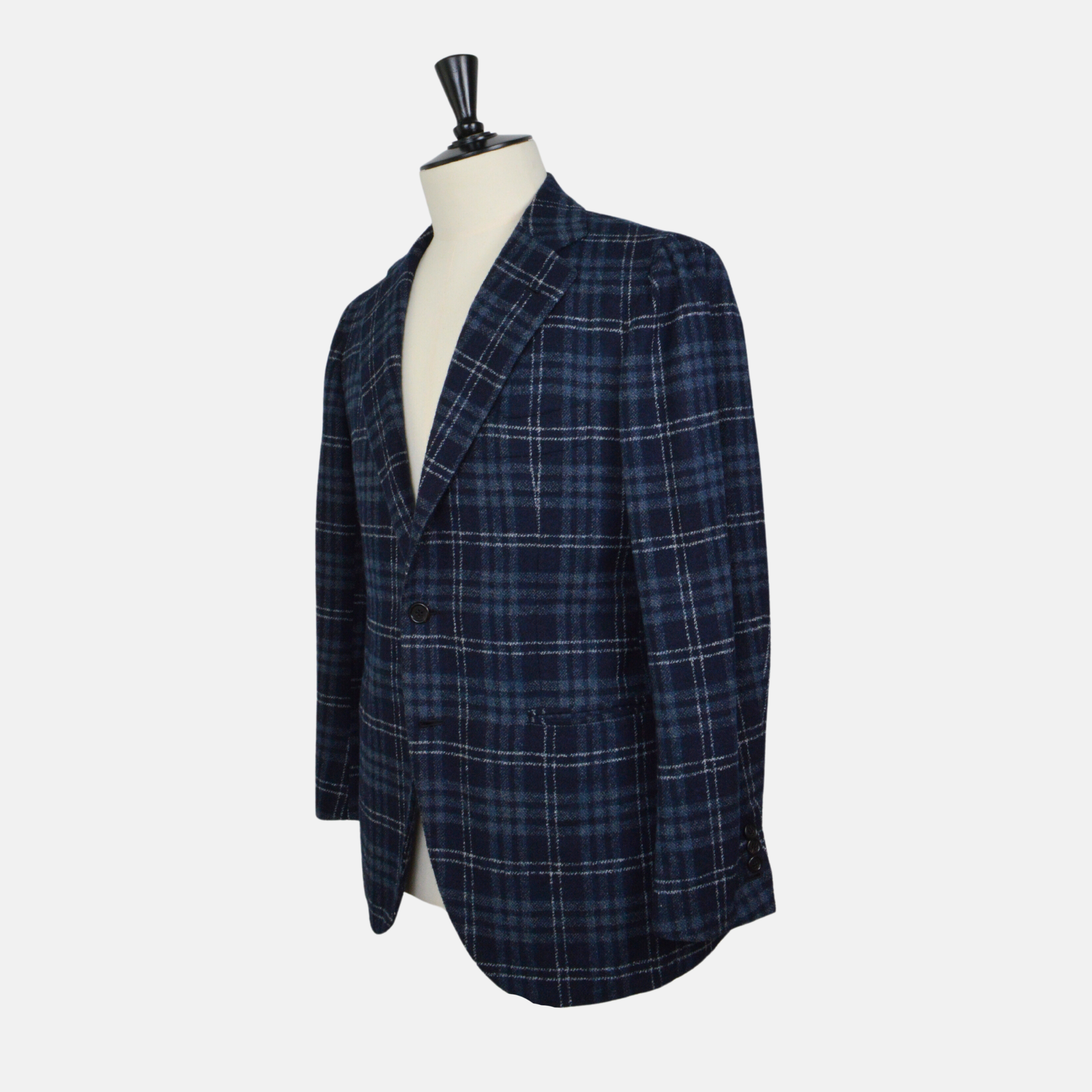 Dark Blue Patterned Blazer made of Aplaka/Cotton/Polyamid (EU 48)