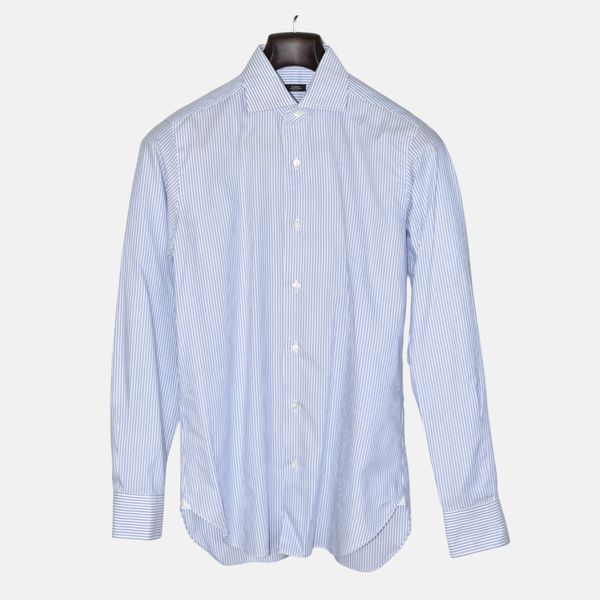 Blue-White Striped Shirt made of Cotton (EU 39)