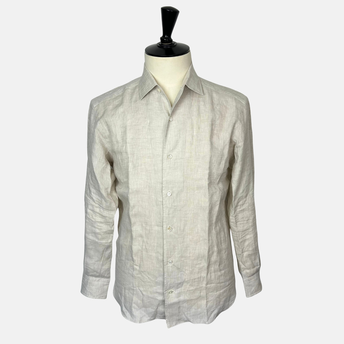 Ecru Melange Shirt made of Linen (M)