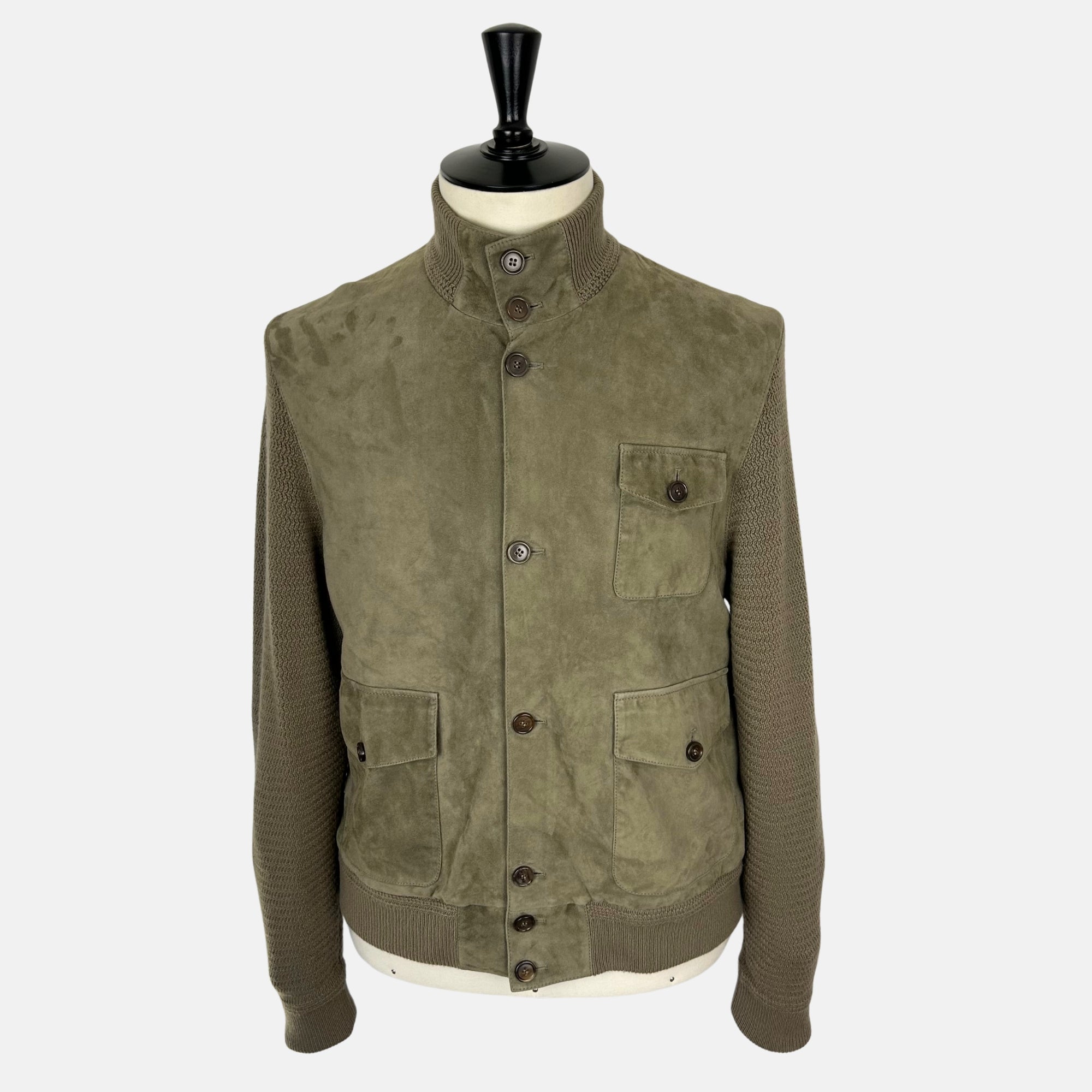 Khaki Skeet Jacket made of Cashmere/Suede (XL)