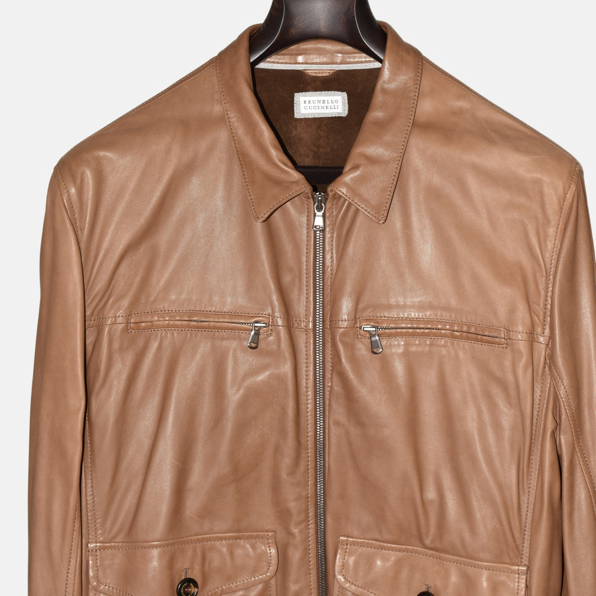Light Brown Leather Jacket (XL)