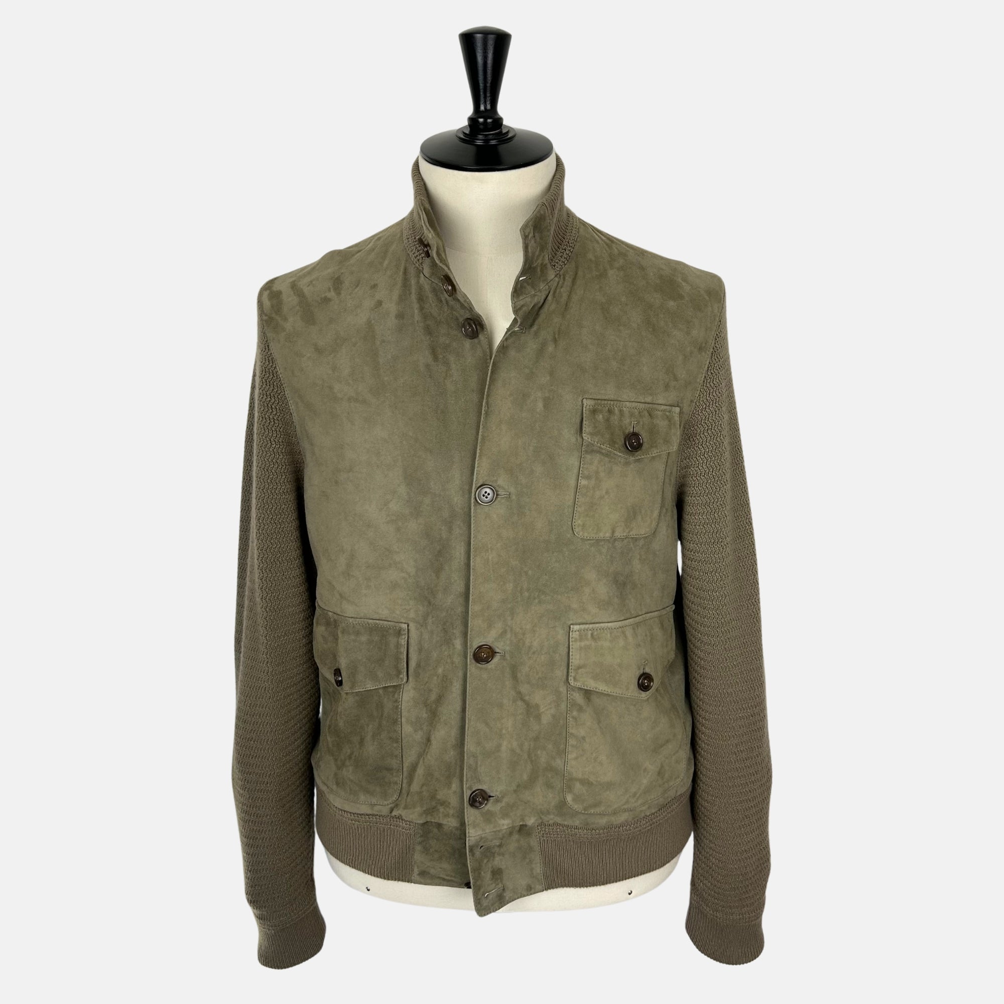 Khaki Skeet Jacket made of Cashmere/Suede (XL)