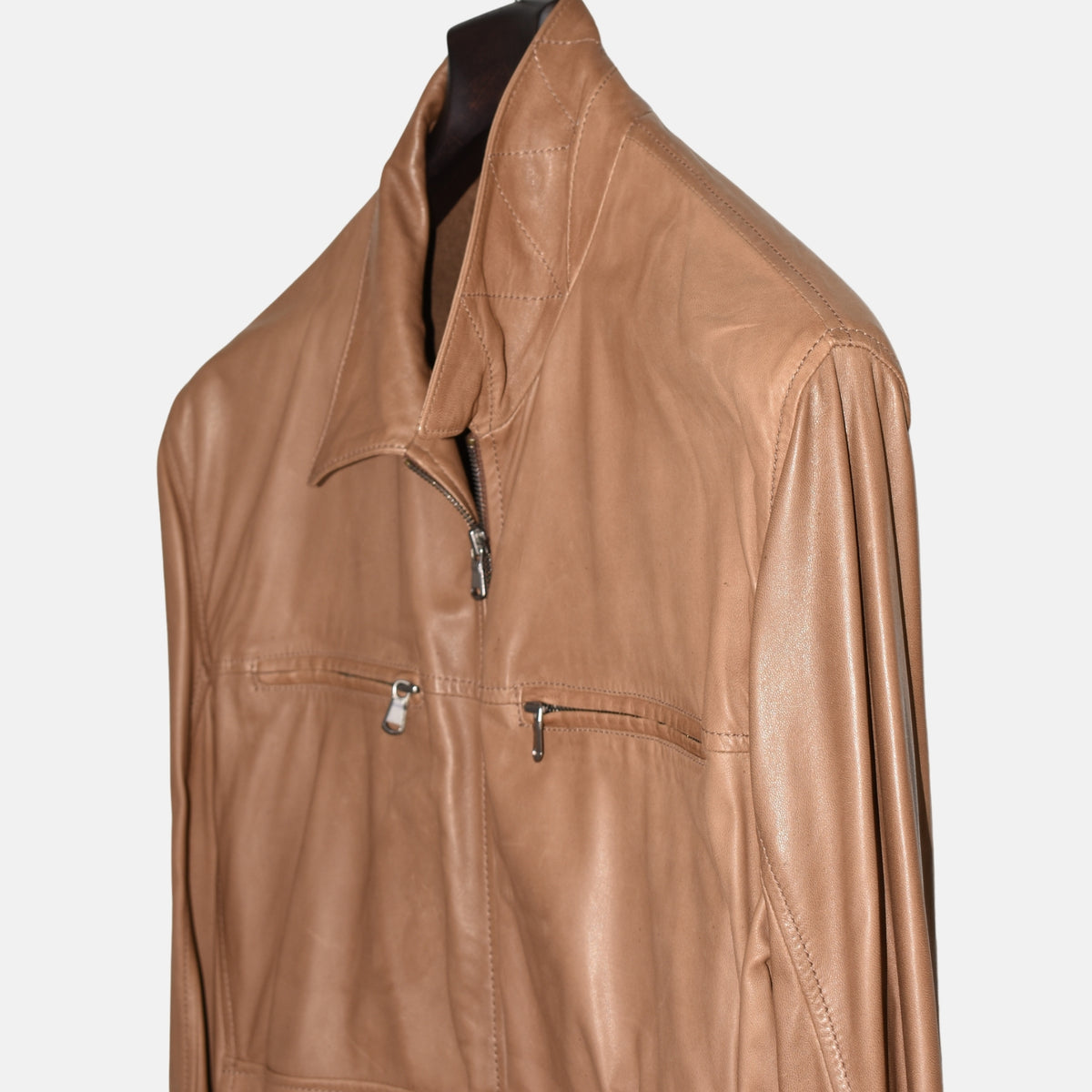 Light Brown Leather Jacket (XL)
