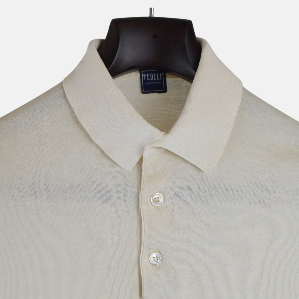 Offwhite Strick Poloshirt aus Baumwolle (EU 48)