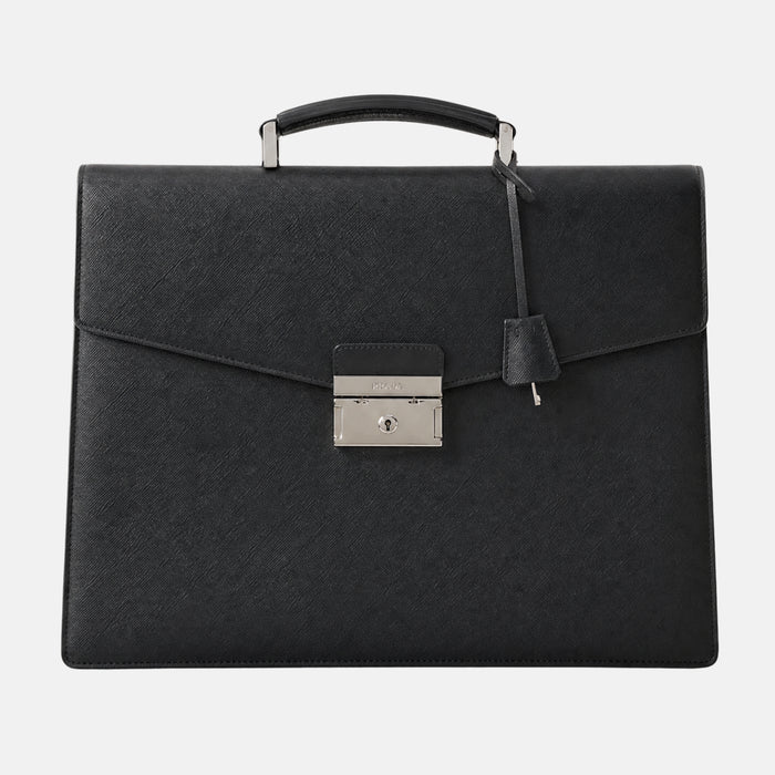 Black Briefcase made of Saffiano Leather (OS)