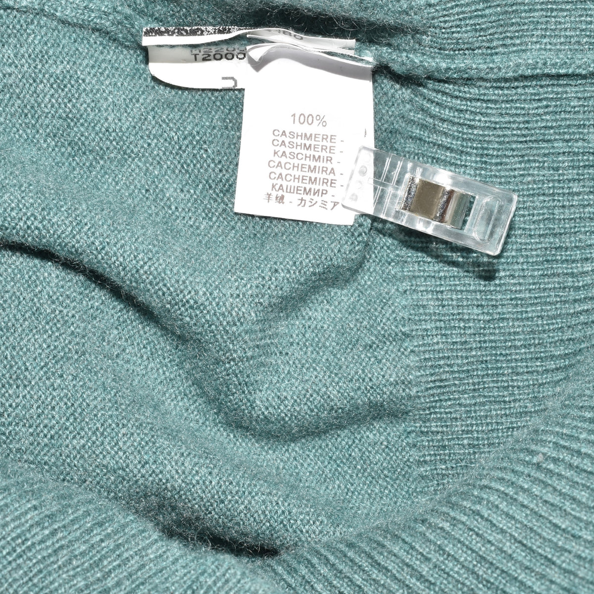 Green V-Neck Knit Cashmere Sweater (EU 52)