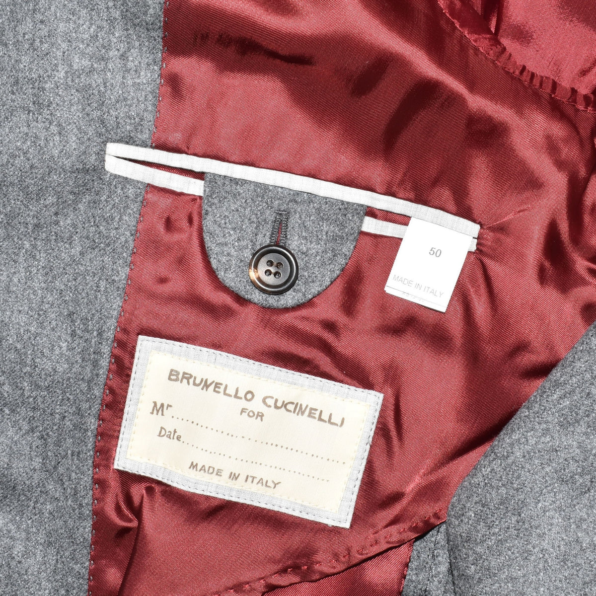 Gray Double-Breasted Blazer Wool/Cashmere/Silk (EU 50)