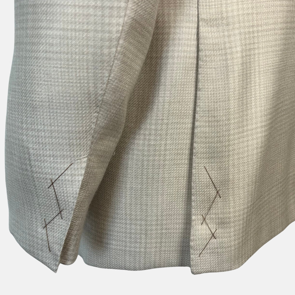 Ecru Patterned Blazer made of Cashmere/Silk (EU 54)