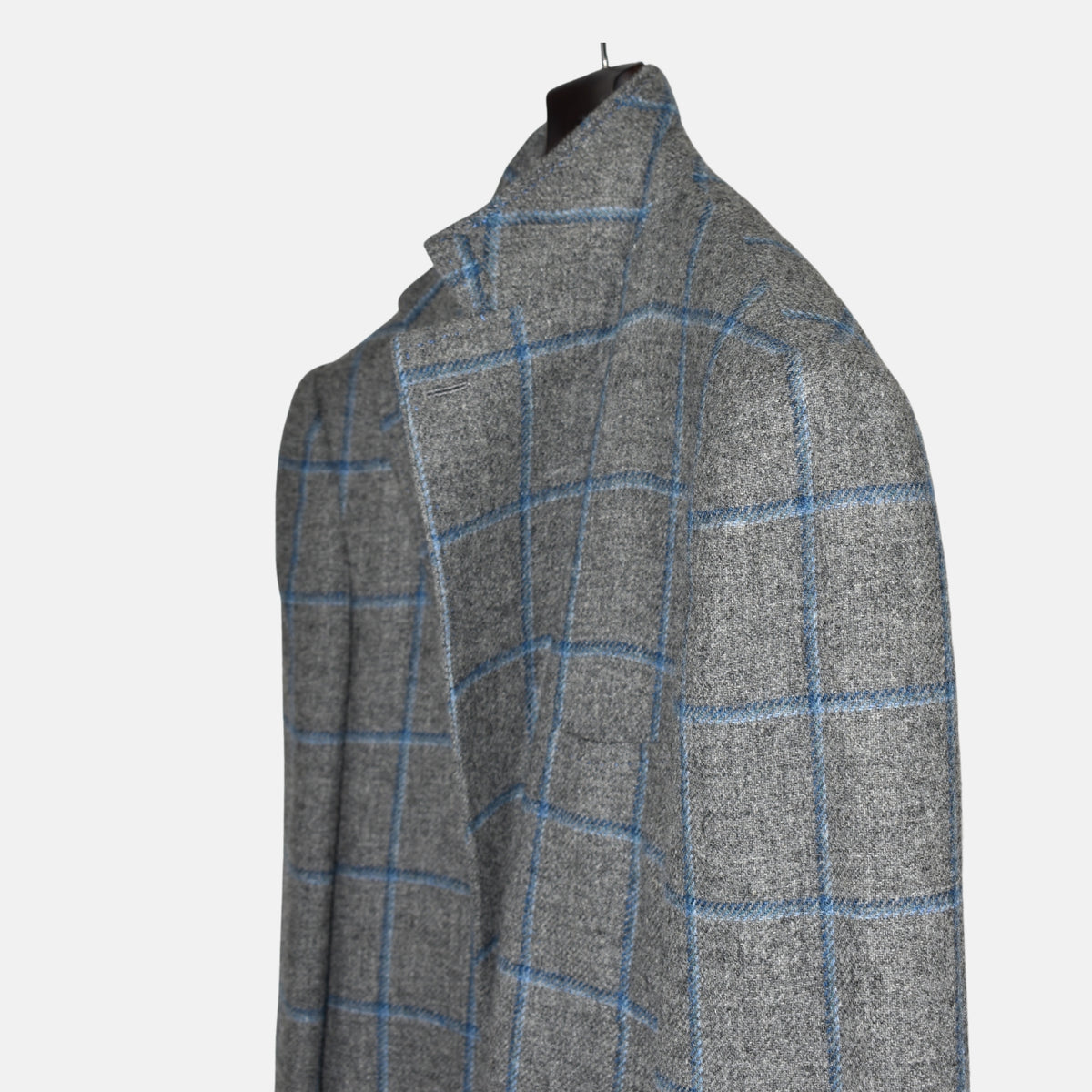 Gray/Blue Checkered Blazer made of Wool (EU 52L)
