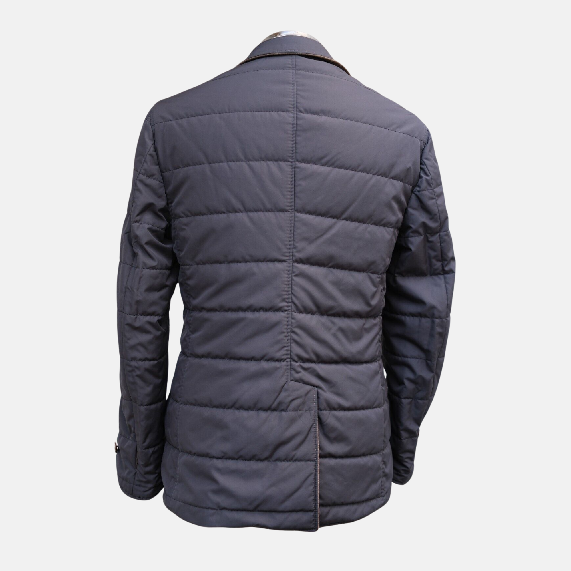 Brown/Blue Reversible Pea Coat made of Wool/Cashmere (EU 50)