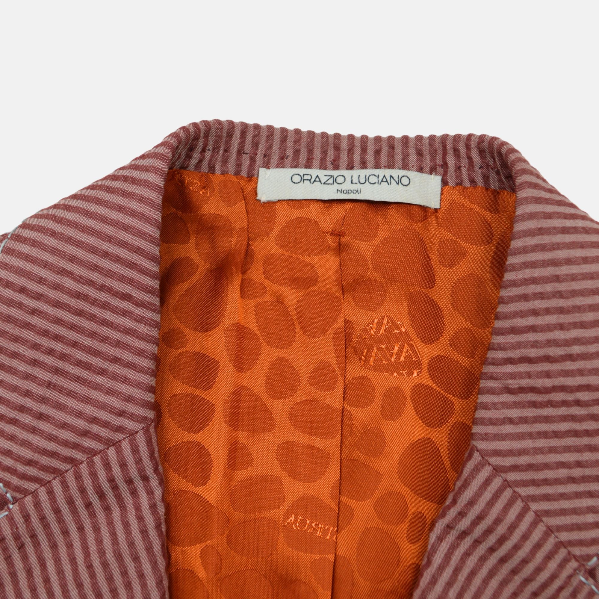 Bordeaux Striped Seersucker Suit made of Cotton (EU 54)