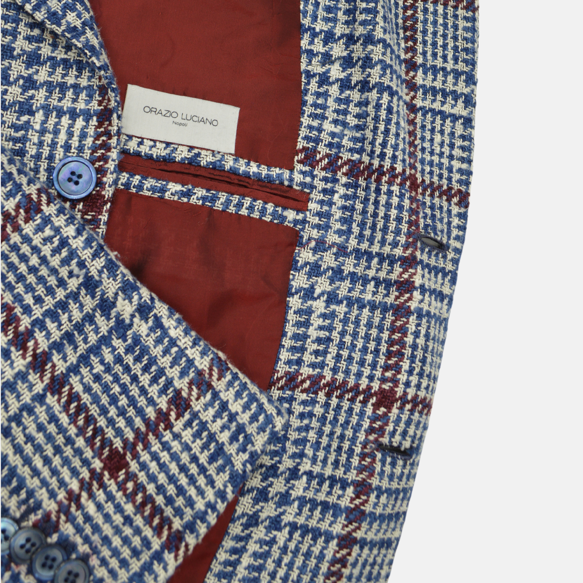 Blue/White/Bordeaux Blazer made of Silk / Cotton (EU 50)