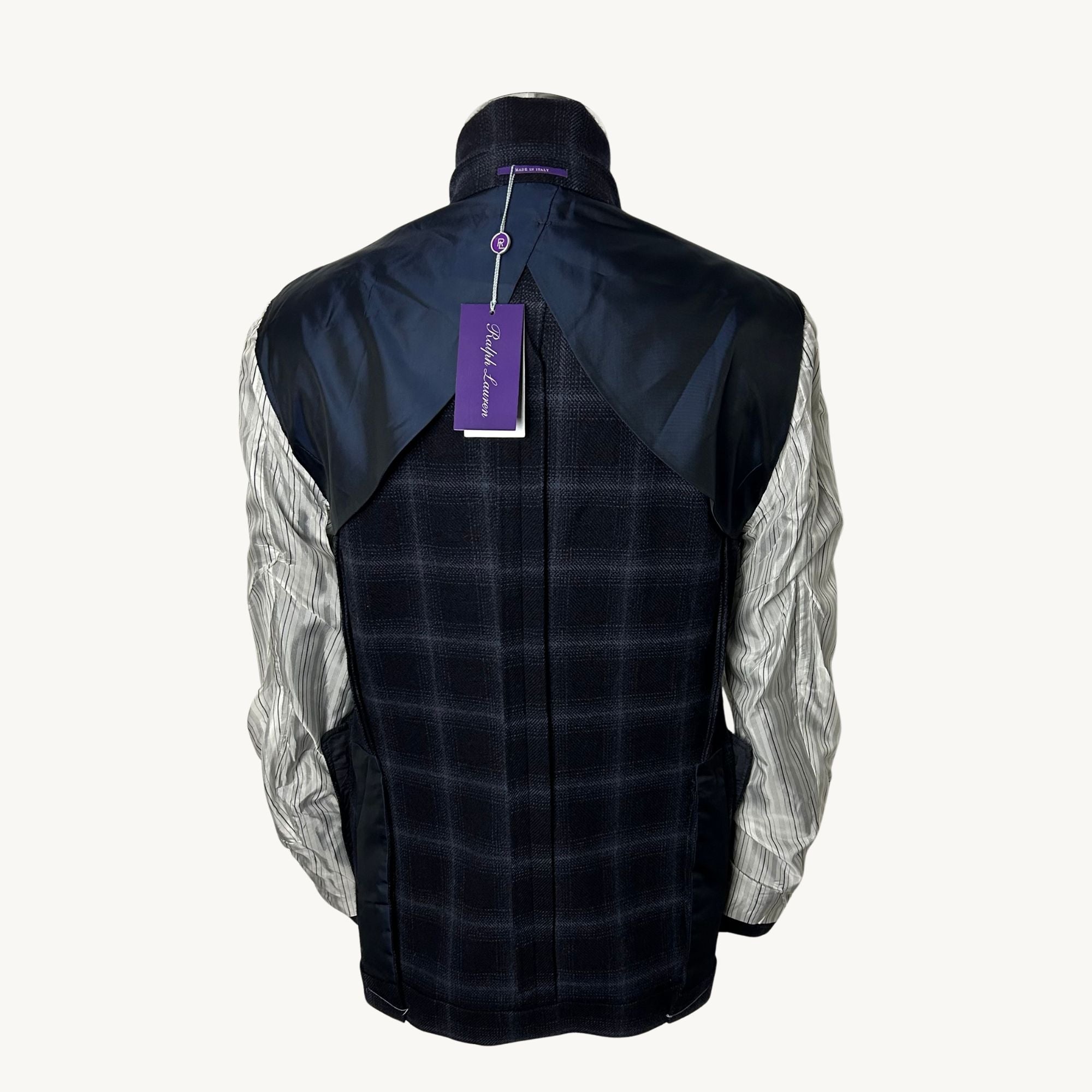 Navy Pattnerned Blazer made of Camel Hair (EU 50)