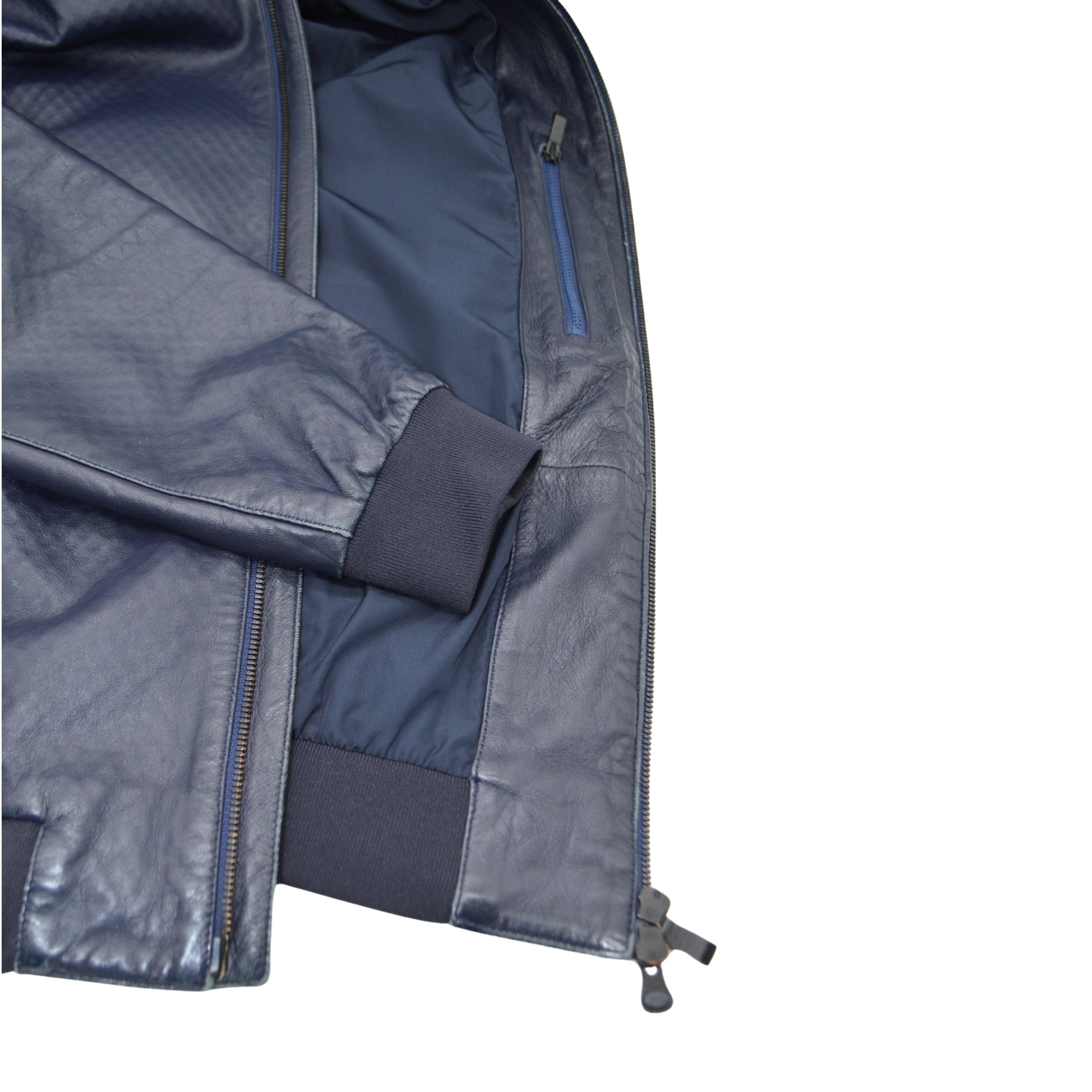 Dark Blue Jacket made of Leather (M)