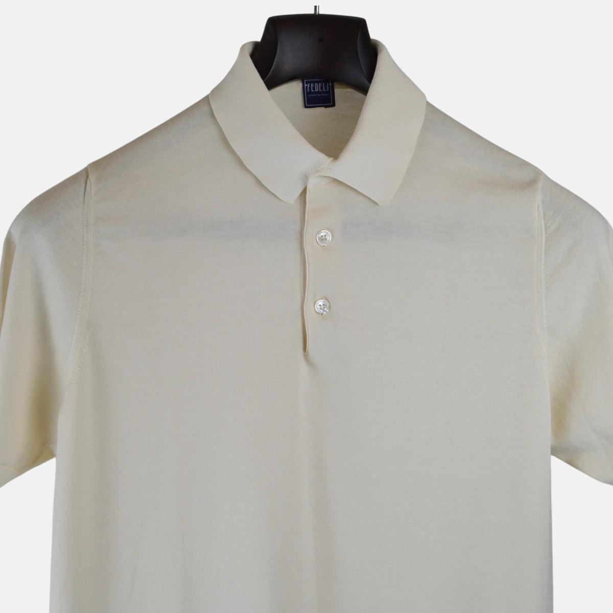 Offwhite Strick Poloshirt aus Baumwolle (EU 48)