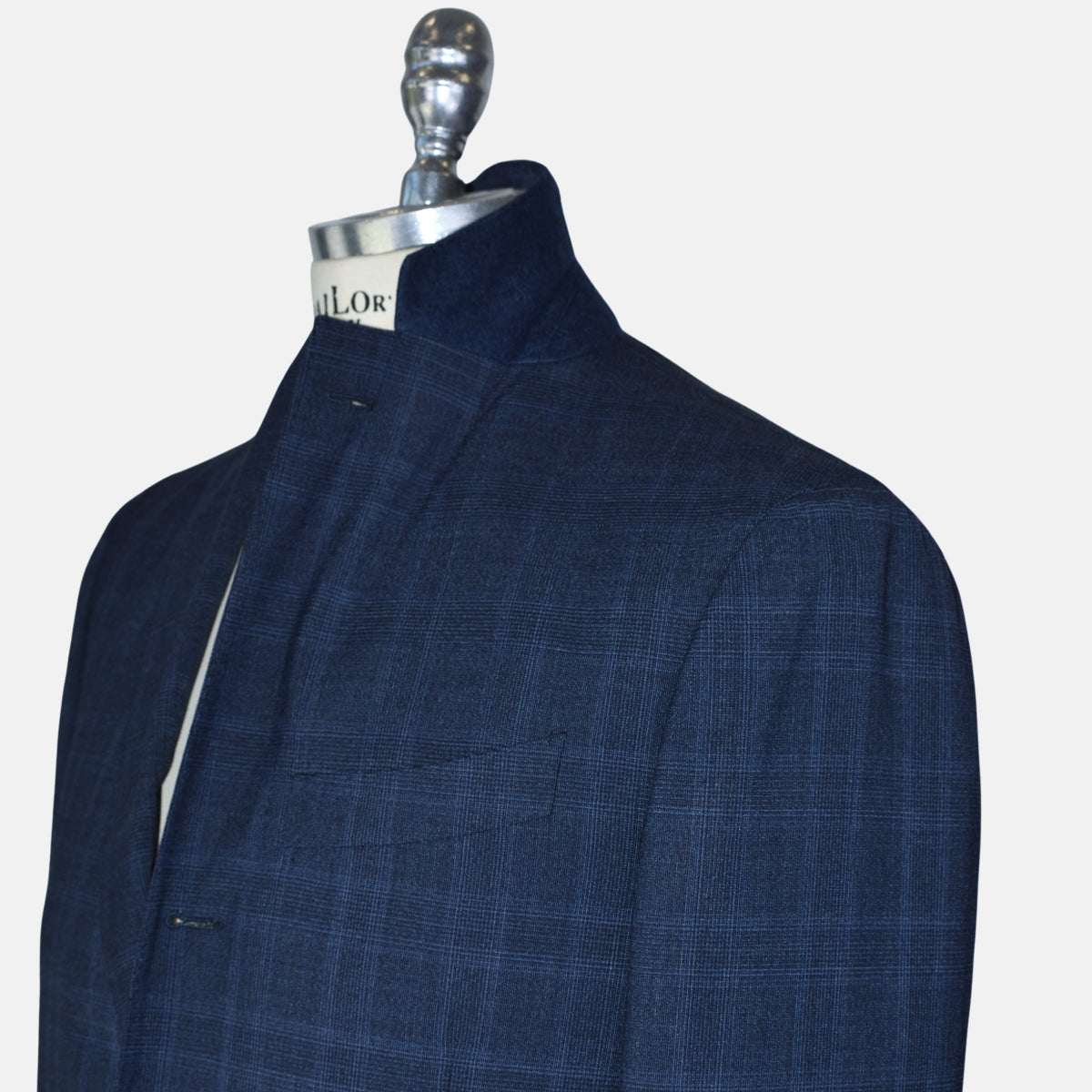 Blue Checkered Suit made of Polyester/Wool (EU 50)