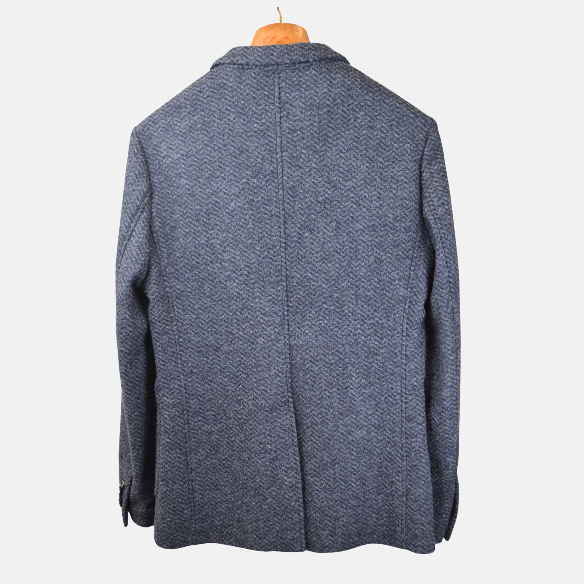 Grey / Blue Fischgrat Blazer made of Wool (M)