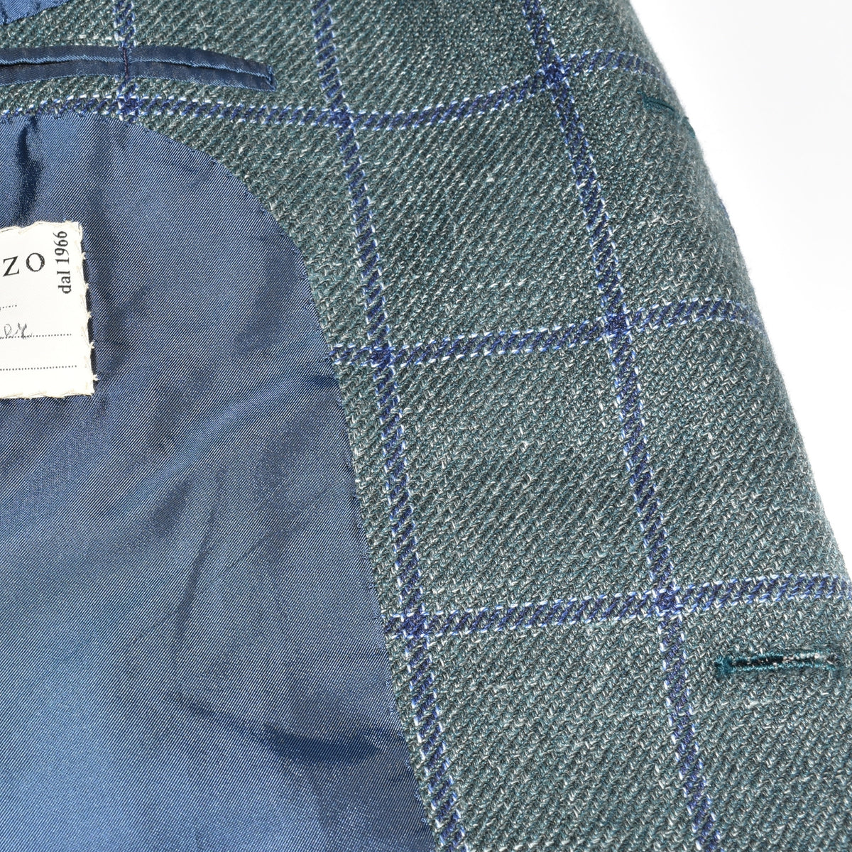 Green/Blue Checkered Blazer made of Wool (EU 52L)