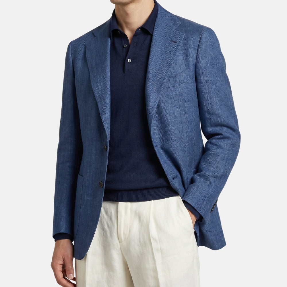 Blue Blazer made of Wool/Silk/Linen (EU 48)
