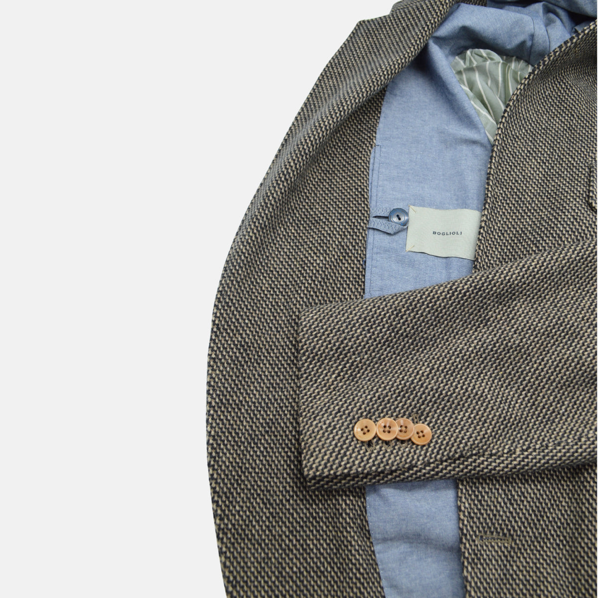 Beige/Black Geometric Blazer made of Cotton/Wool (EU 48)